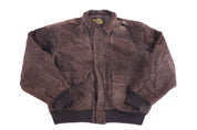 90's Global Identity Brown Leather Suede Jacket