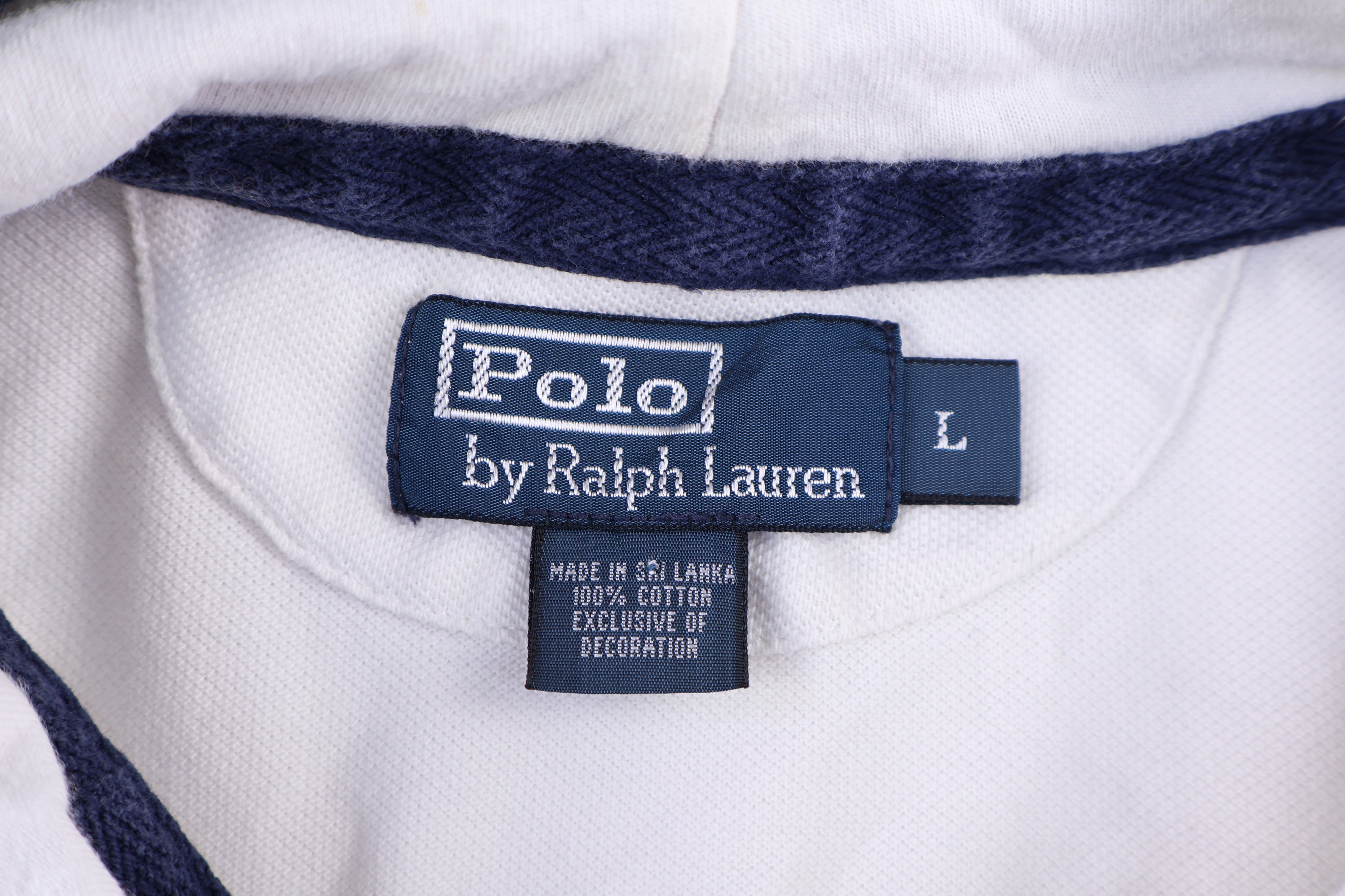 Polo by Ralph Lauren Embroidered Logo Blue & White Pullover