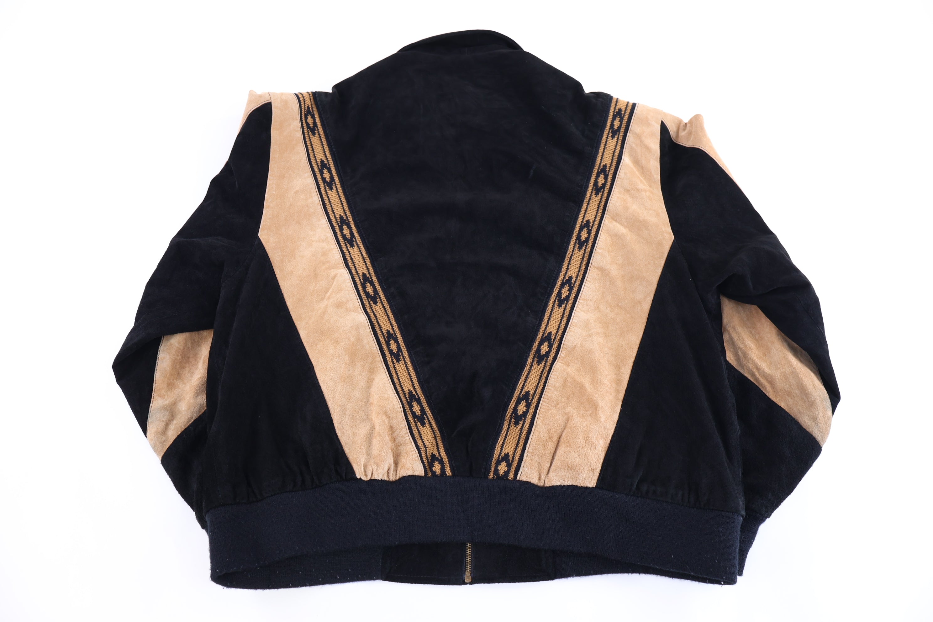 90's Scully Multicolor Full Zip Leather Suede Jacket