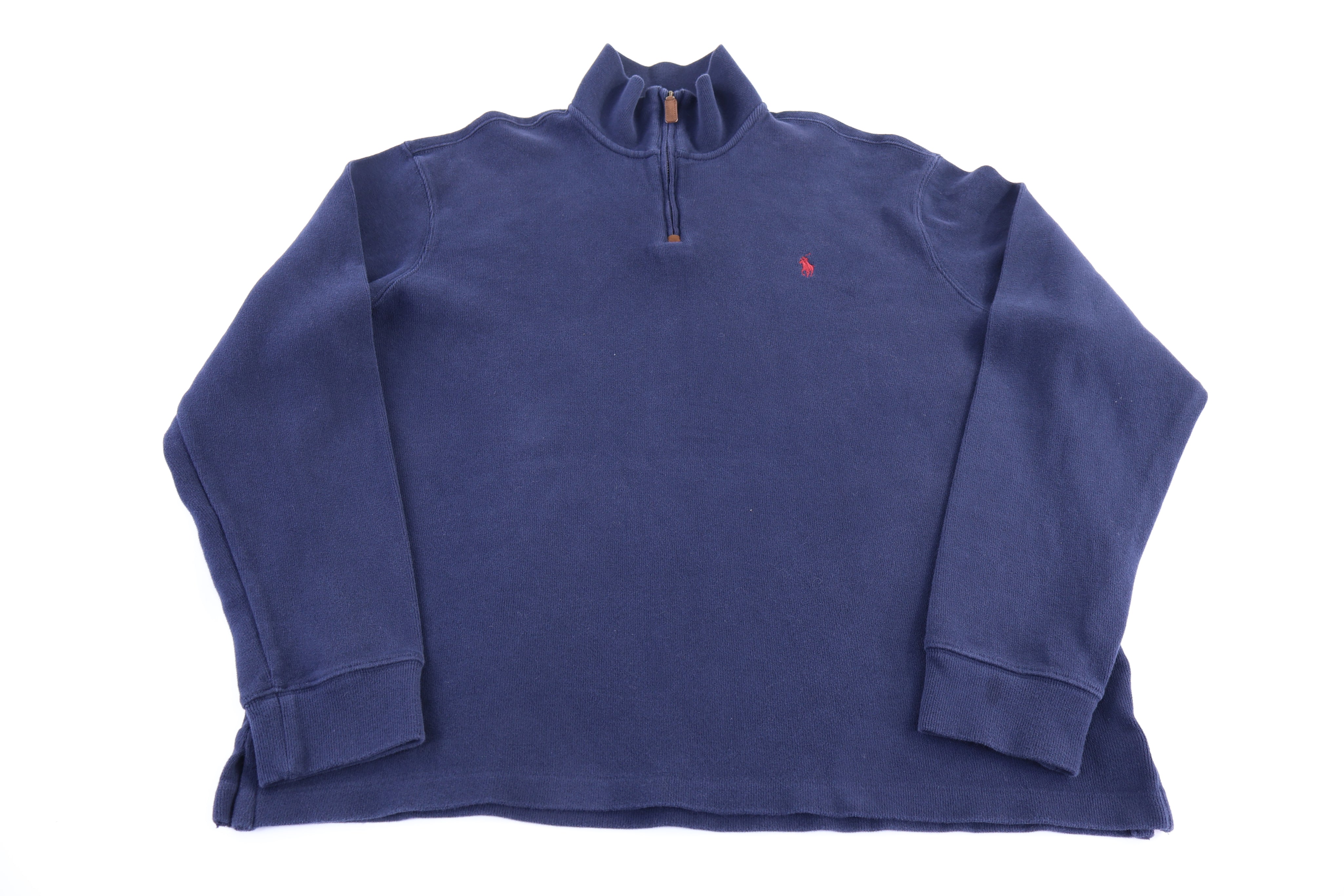 Polo Ralph Lauren Embroidered Logo Blue Quarter Zip Sweater