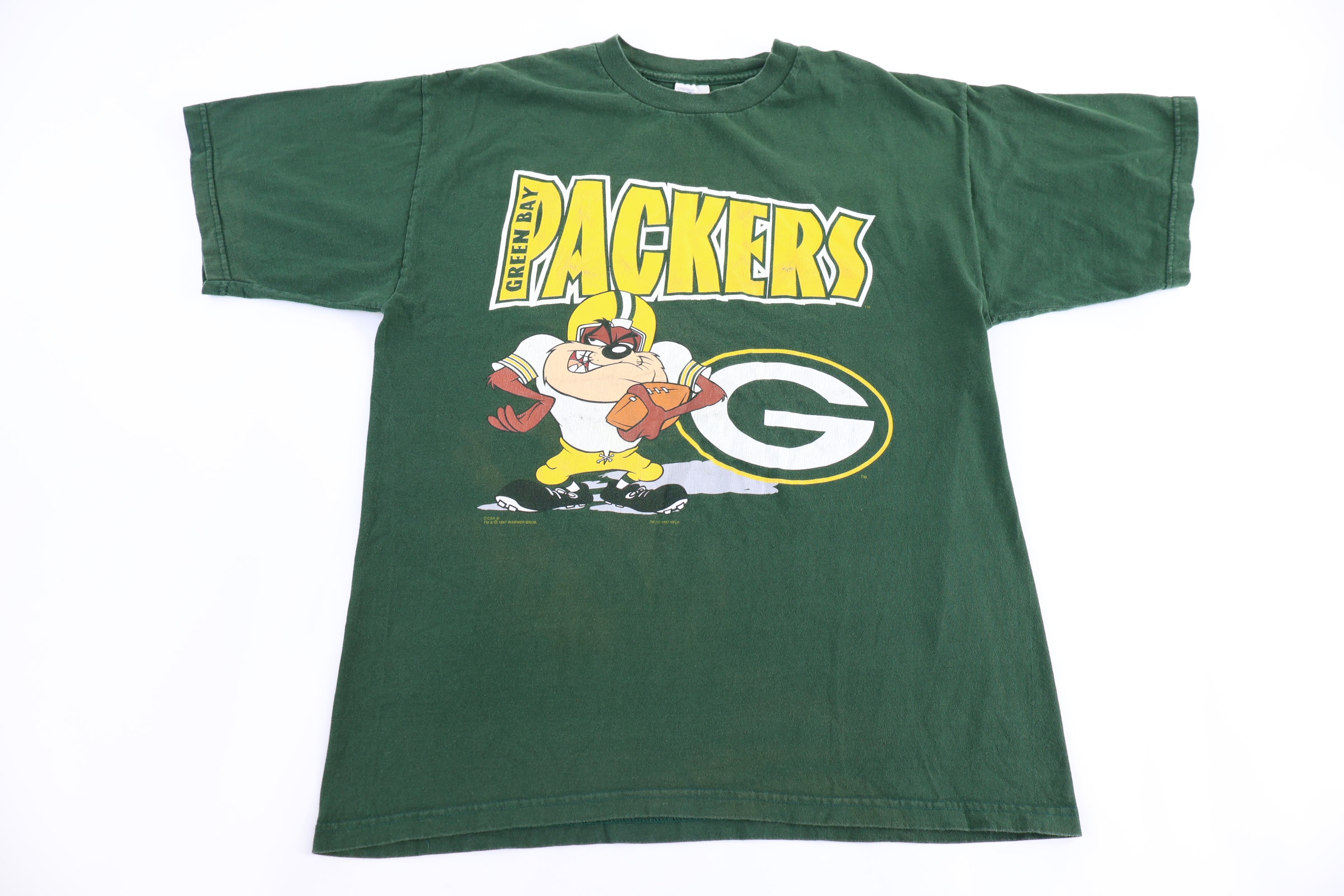 1997 Tasmanian Devil Green Bay Packers Football T-shirt