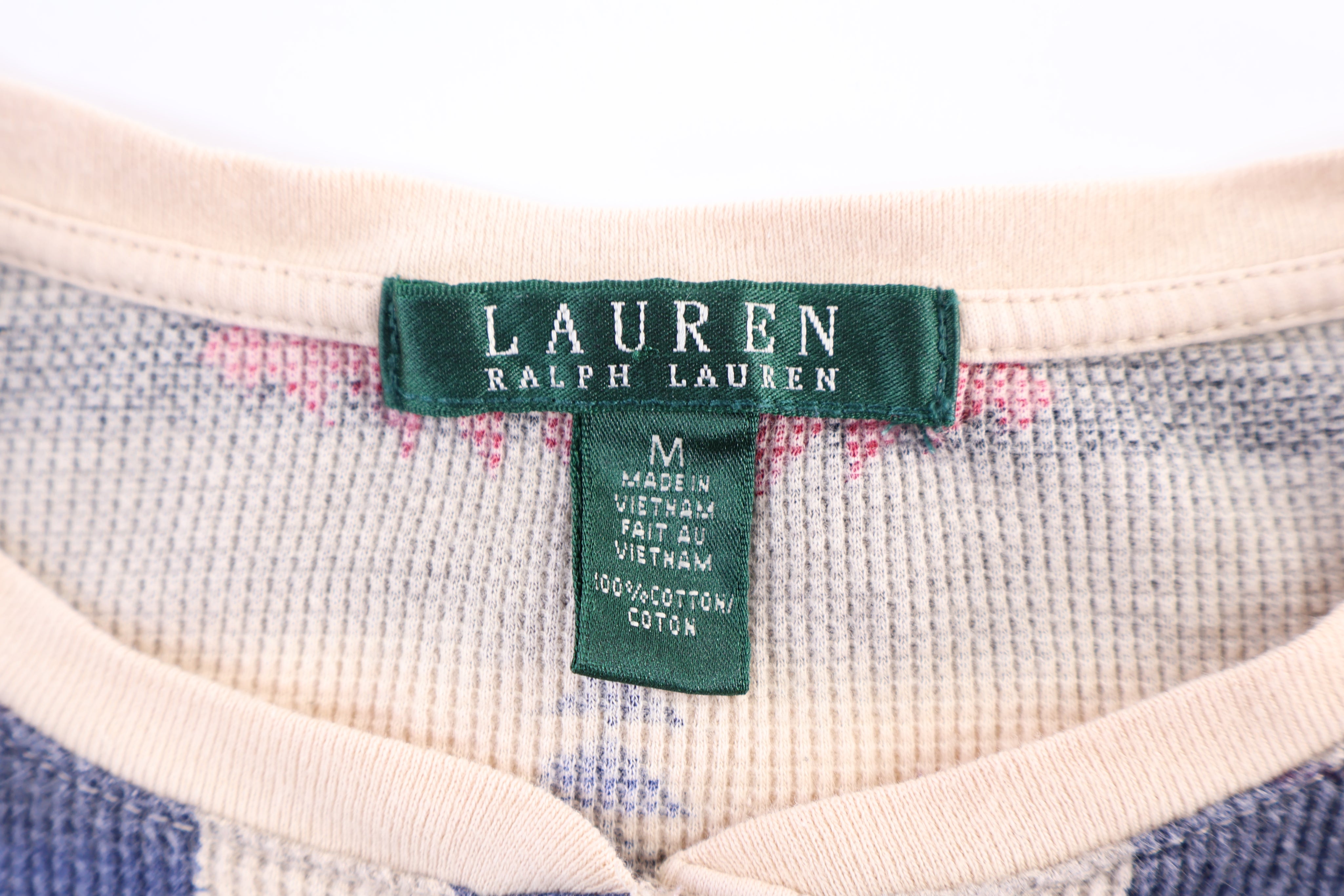 Women's Lauren Ralph Lauren Aztec Pattern LS Henley T-shirt