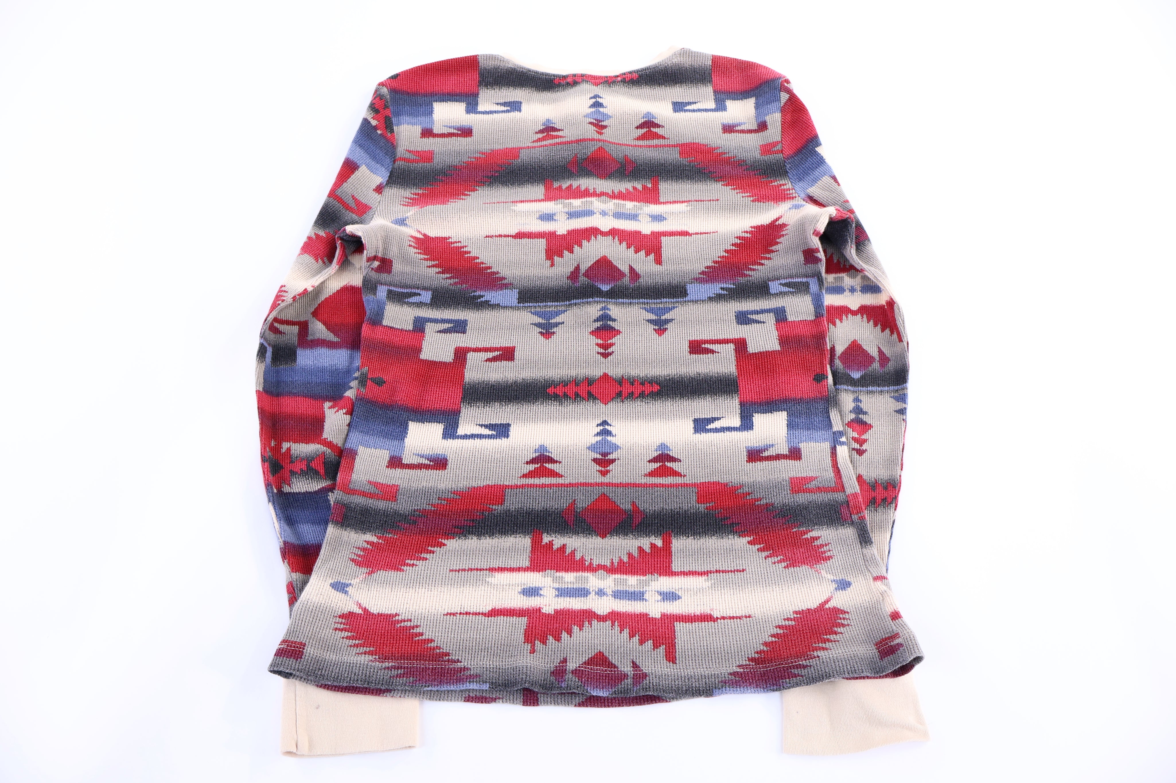 Women's Lauren Ralph Lauren Aztec Pattern LS Henley T-shirt