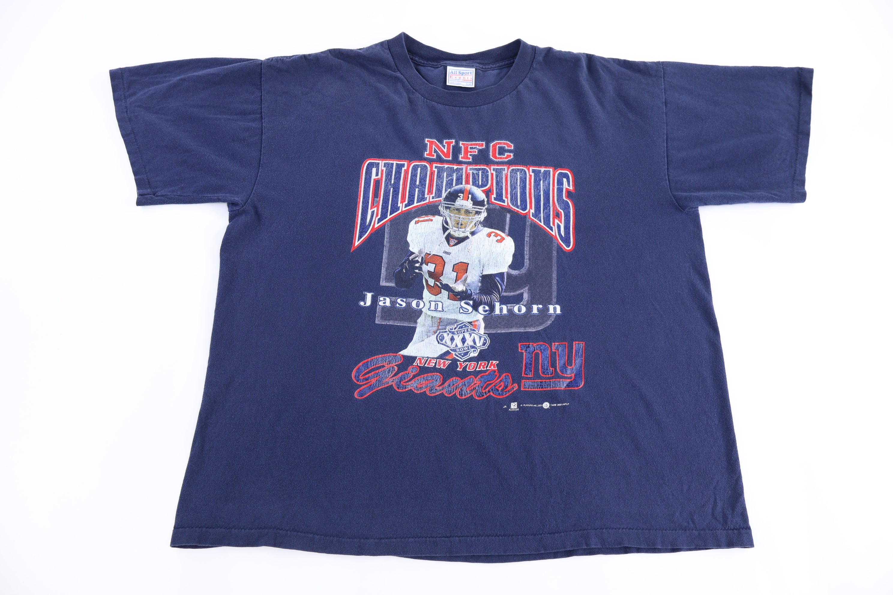 2001 New York Giants Jason Sehorn NFC Champions T-shirt
