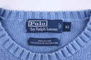 Polo by Ralph Lauren Embroidered Logo Blue Knit Sweater