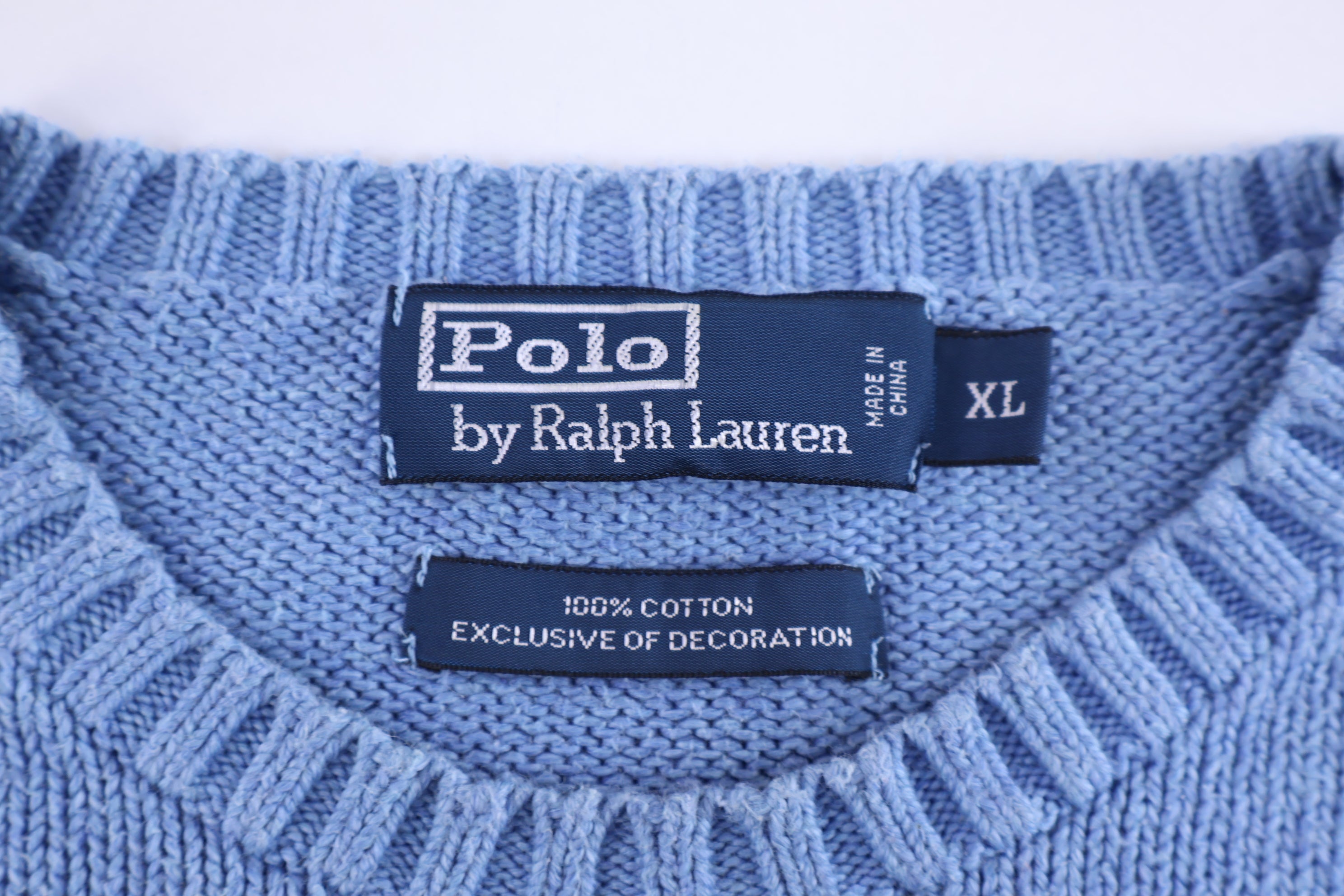 Polo by Ralph Lauren Embroidered Logo Blue Knit Sweater