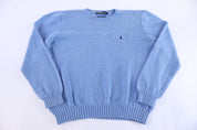 Polo by Ralph Lauren Embroidered Logo Blue Knit Sweater