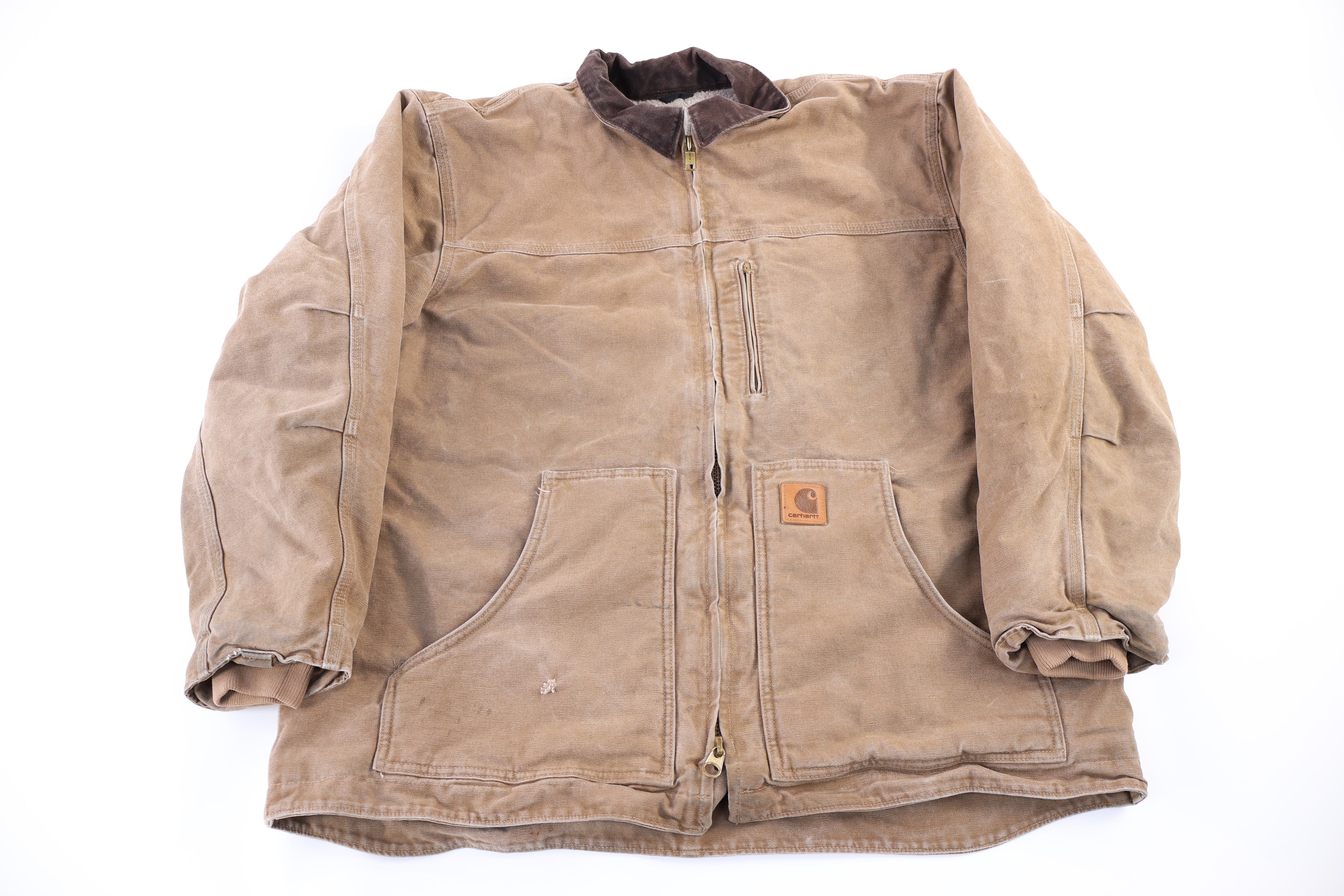 Carhartt Logo Patch Tan Full Zip Jacket