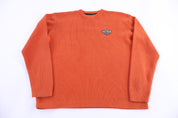 Harley Davidson Motorcycles Orange Knit Sweater