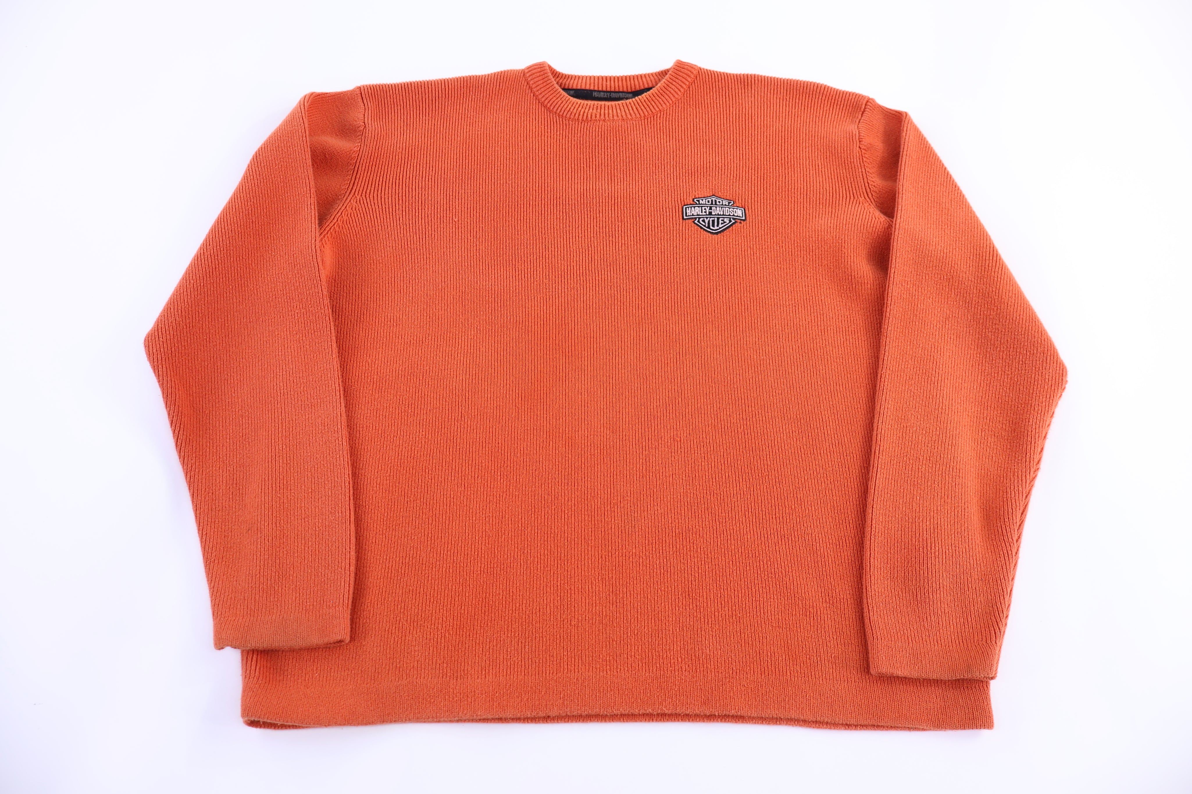 Harley Davidson Motorcycles Orange Knit Sweater
