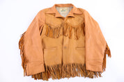 80's Mid Western Tan Fringe Leather Jacket