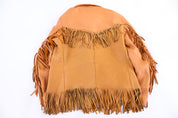 80's Mid Western Tan Fringe Leather Jacket