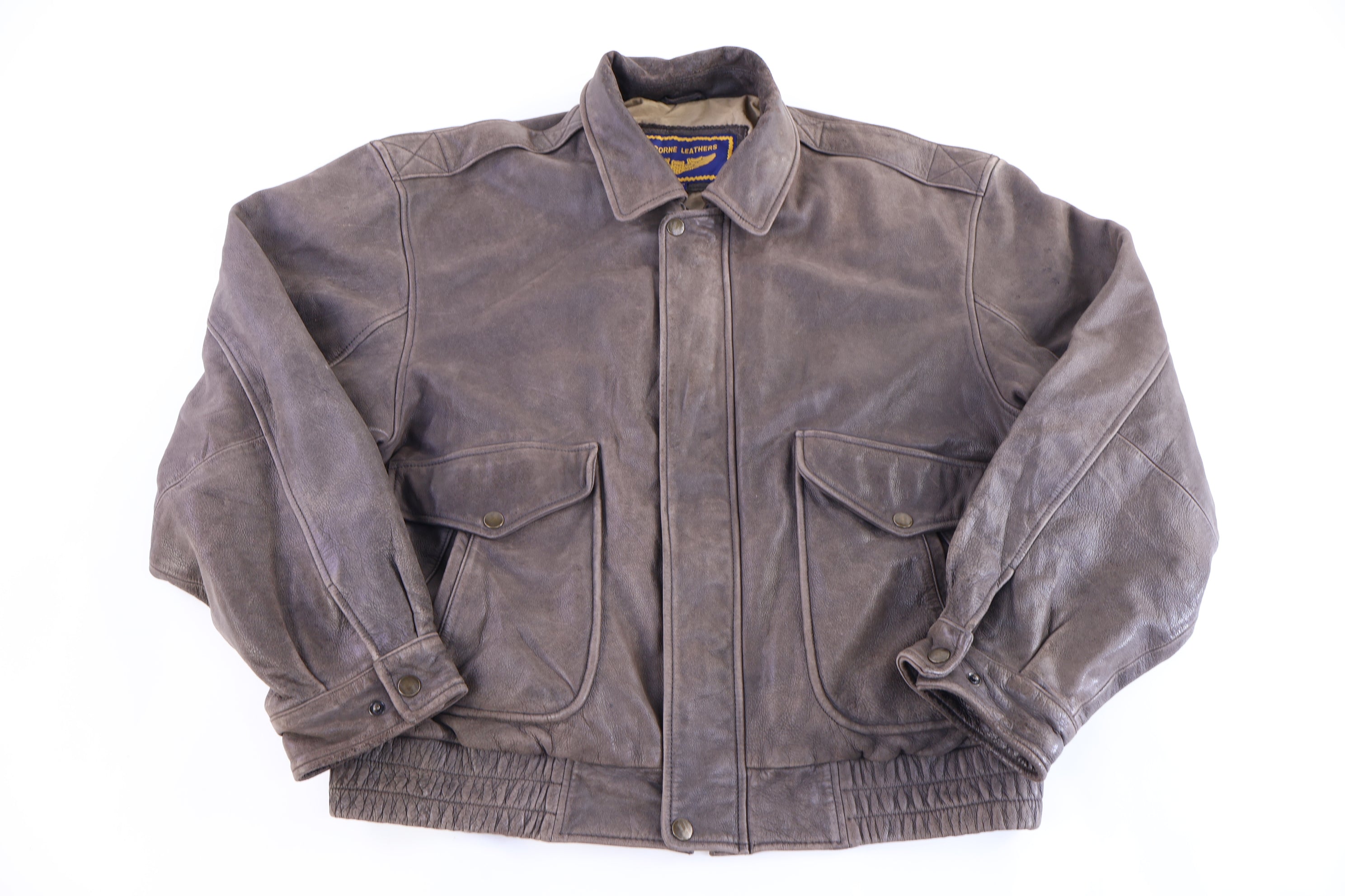 Vintage Airborne Leathers Brown Full Zip Leather Jacket