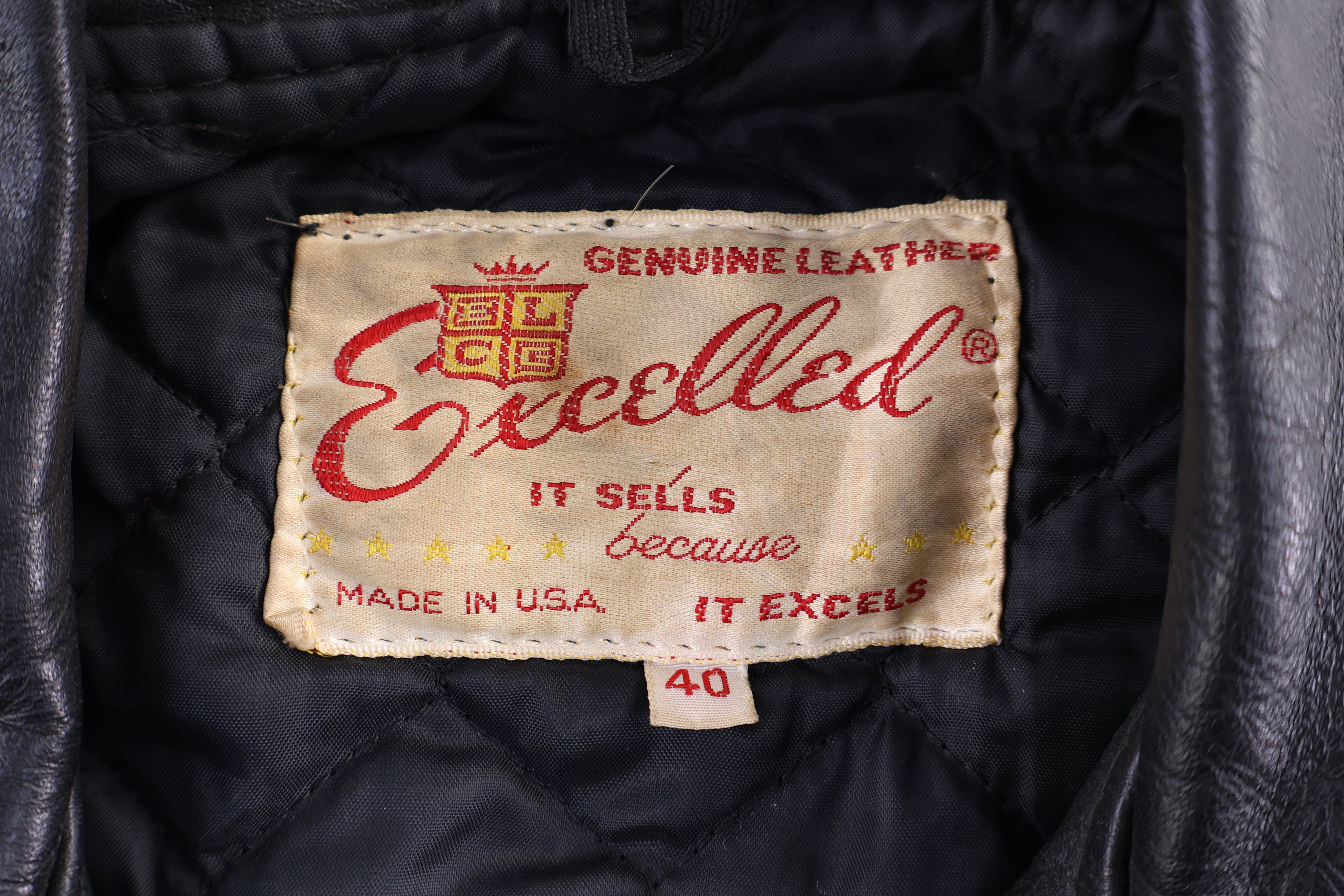 90's Excelled Black Leather Jacket