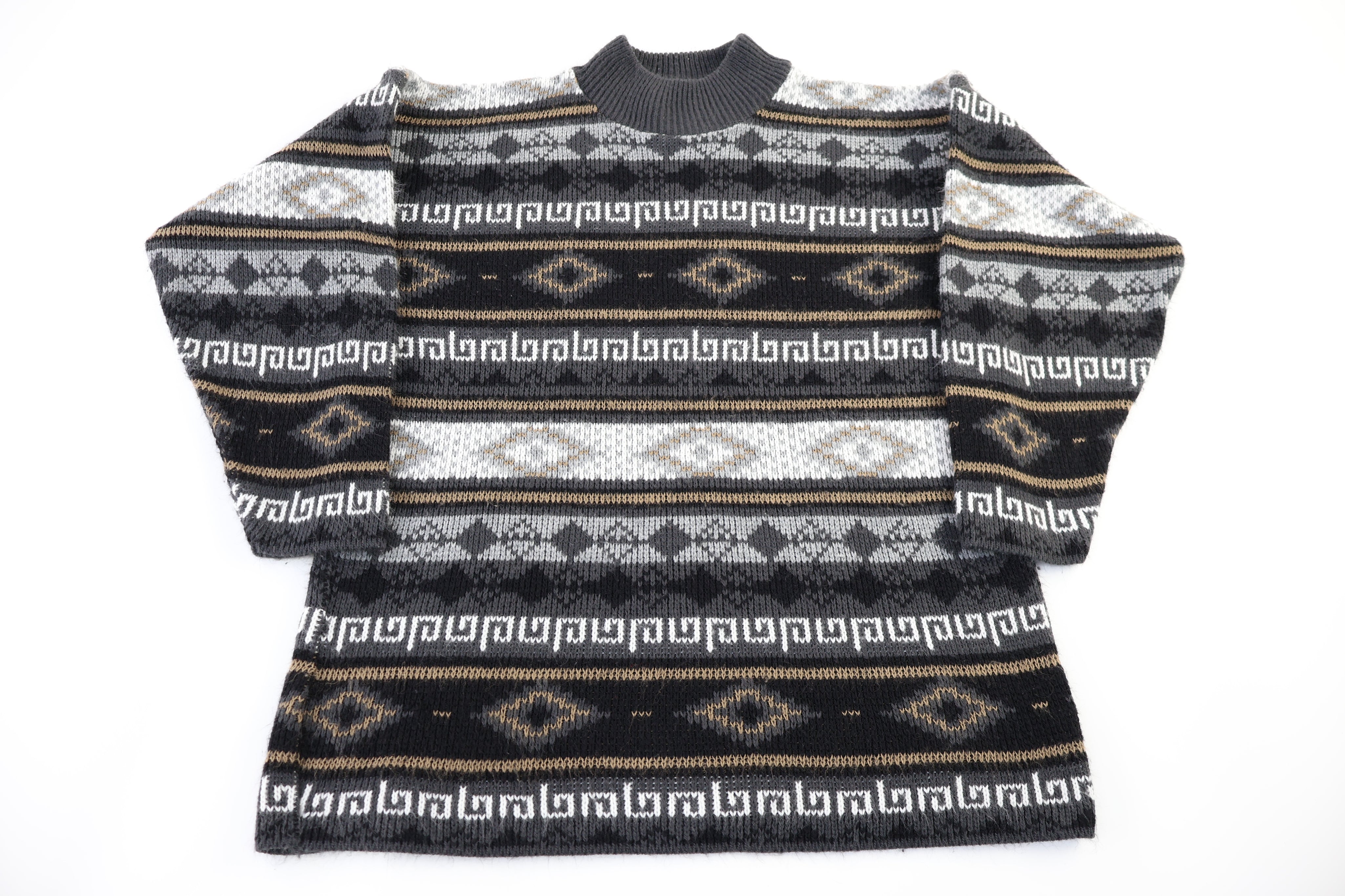Vintage Croquet Multipatterned Knit Sweater
