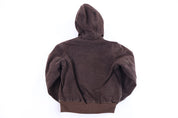 Youth Carhartt Logo Patch Brown Full Zip Jacket