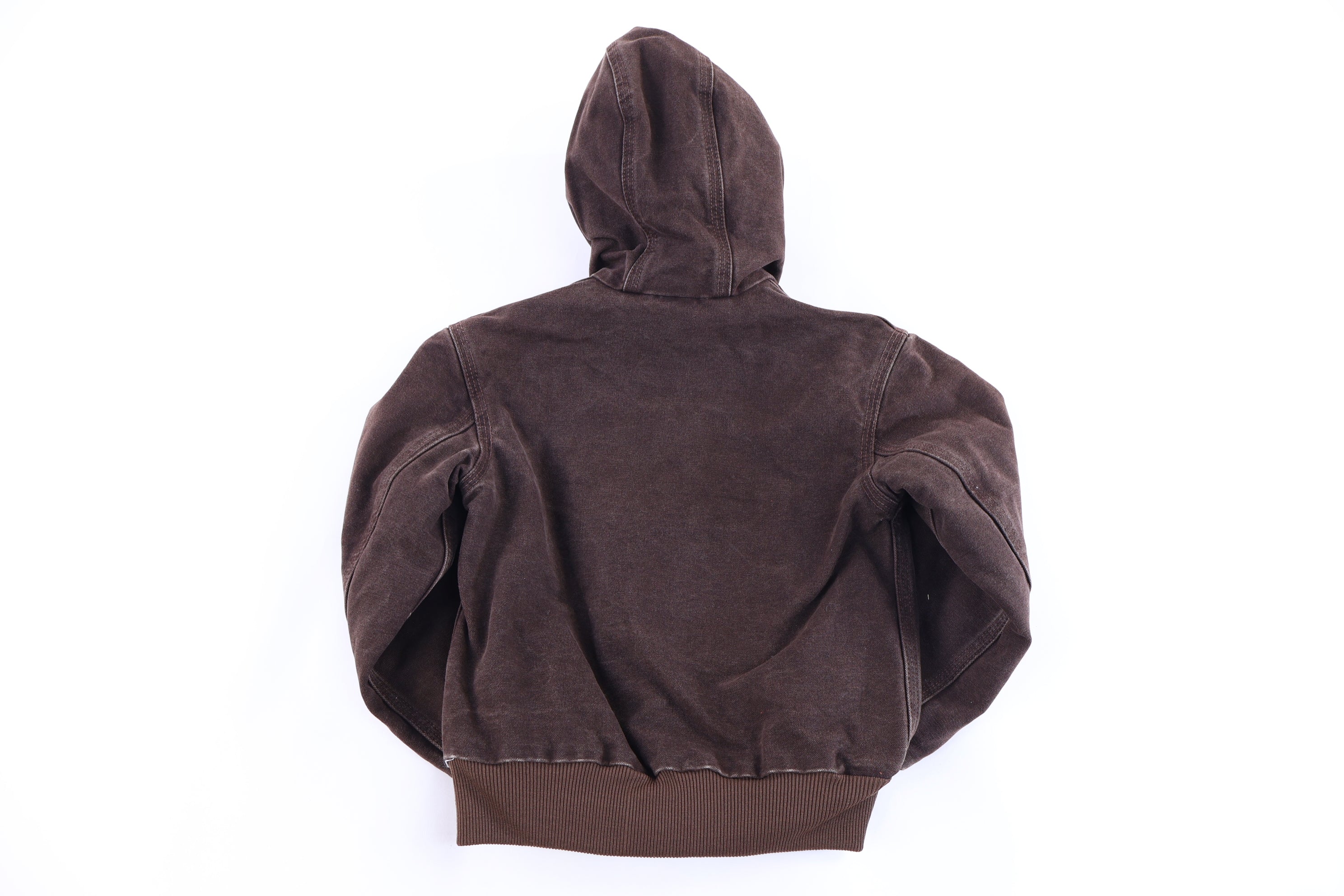 Youth Carhartt Logo Patch Brown Full Zip Jacket
