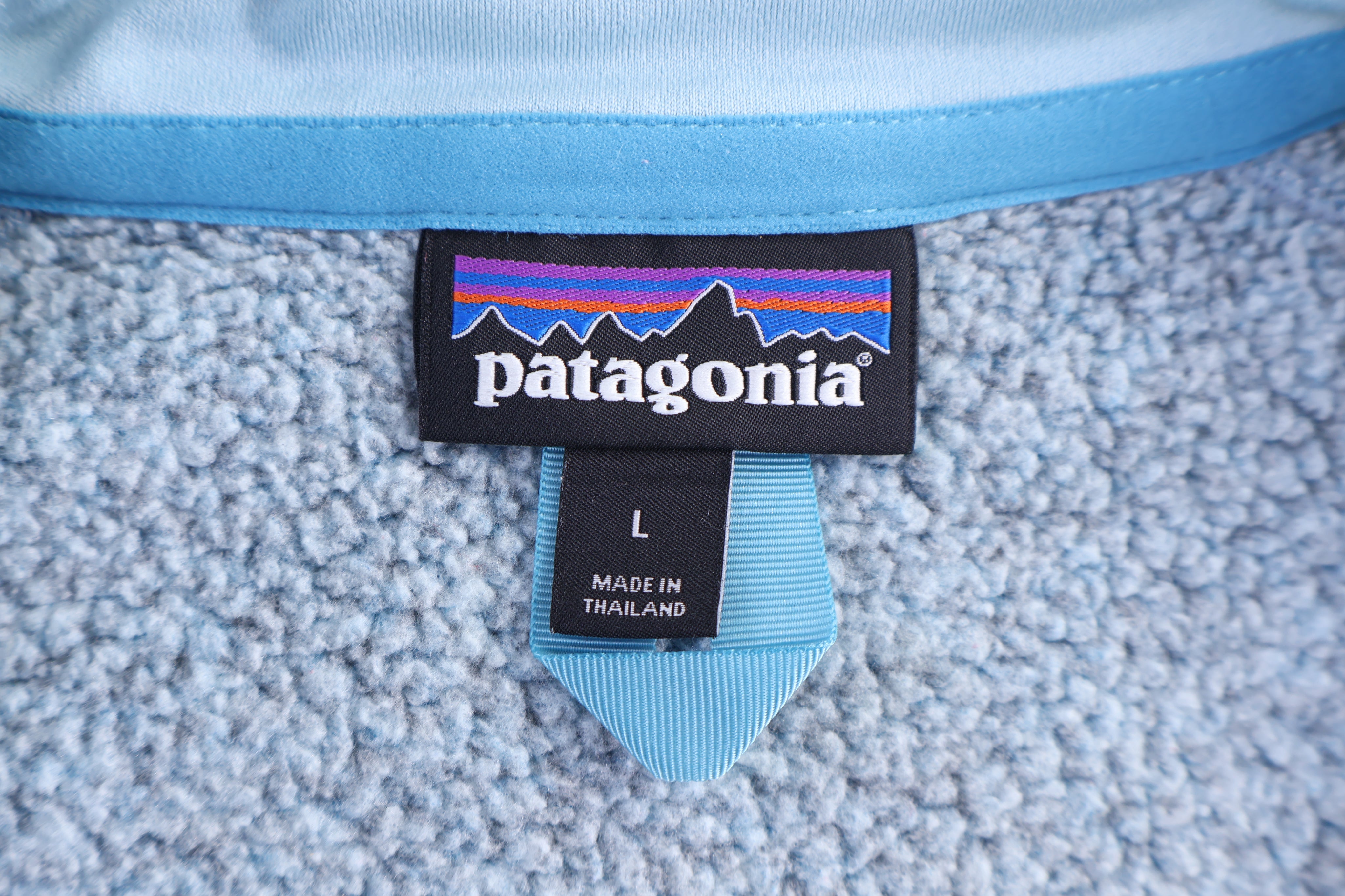 Patagonia Logo Patch Blue Quarter Zip Sweater