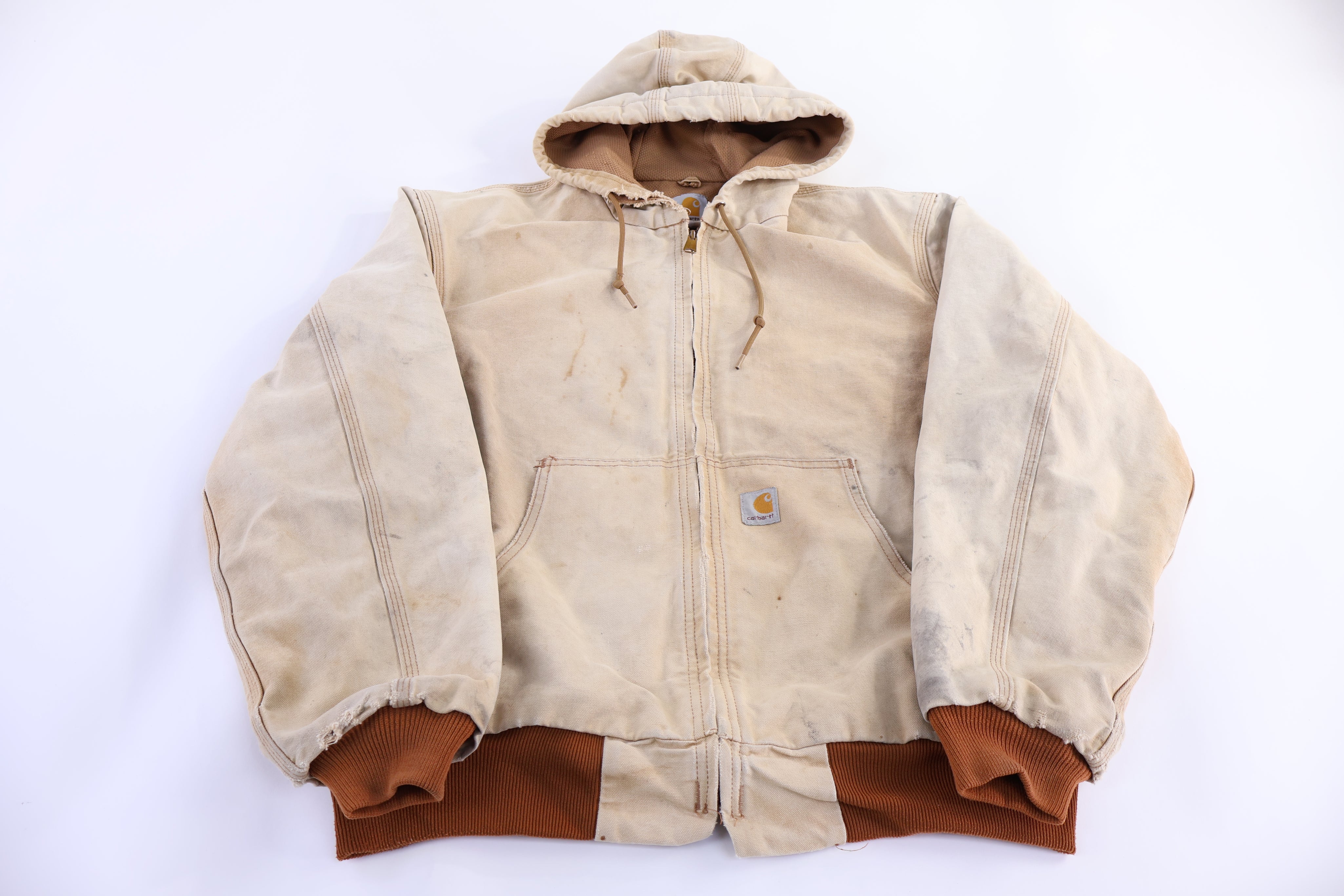 Carhartt Logo Patch Tan Full Zip Jacket