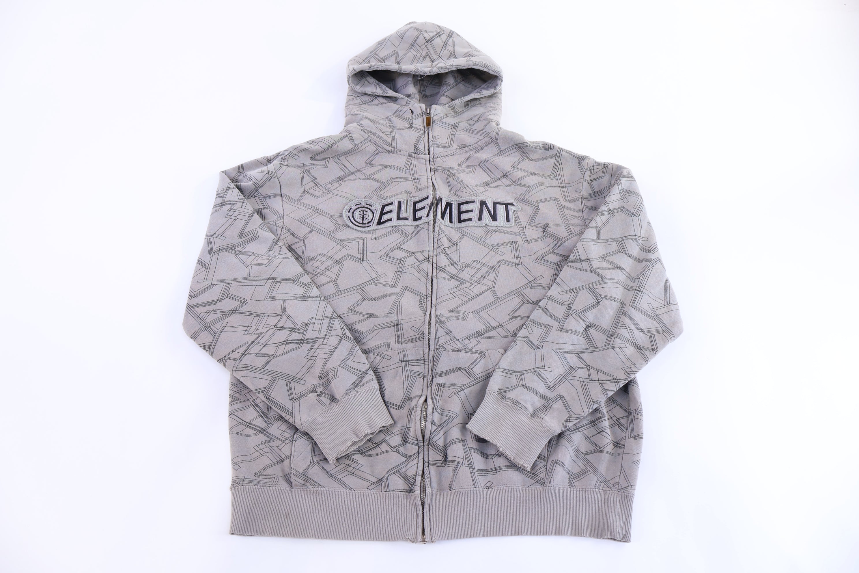 Y2K Element Embroidered Logo Full Zip Hoodie