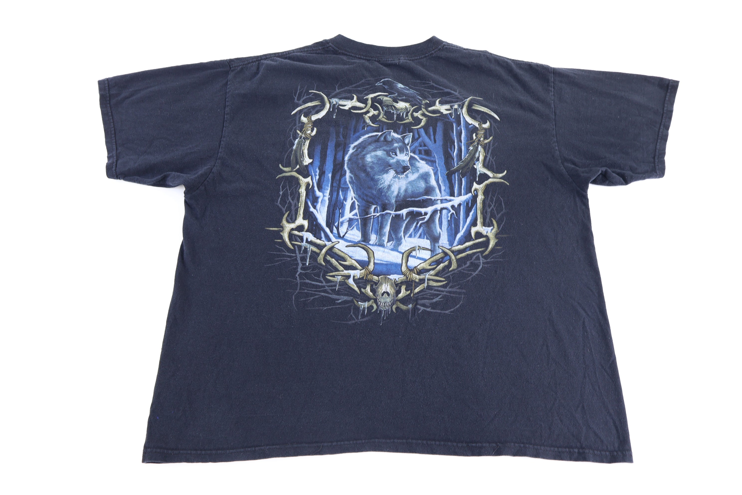 Vintage Liquid Blue Wolves Graphic T-shirt