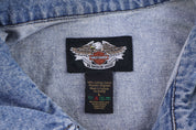 Vintage Harley Davidson Motorcycles Denim Vest