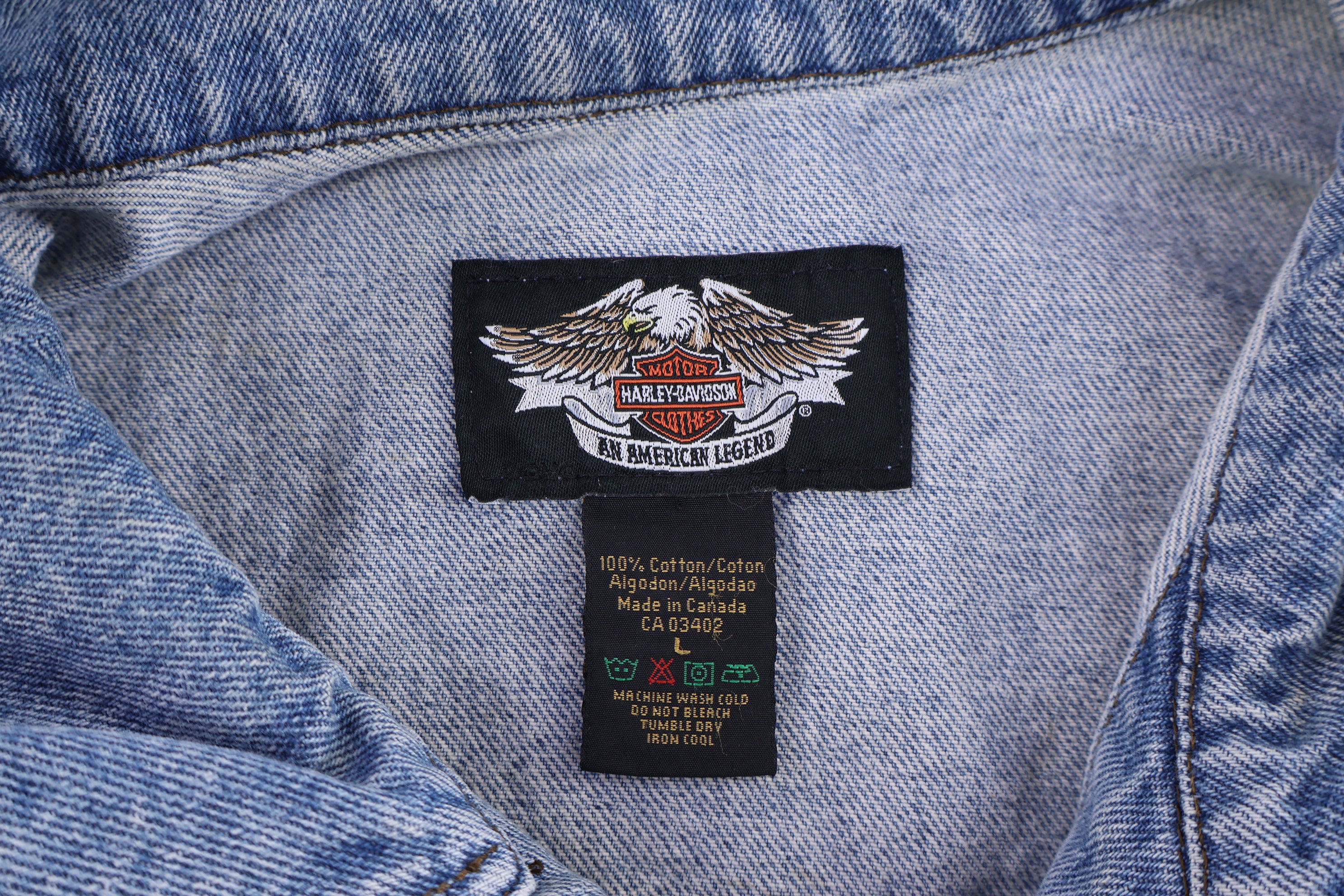 Vintage Harley Davidson Motorcycles Denim Vest