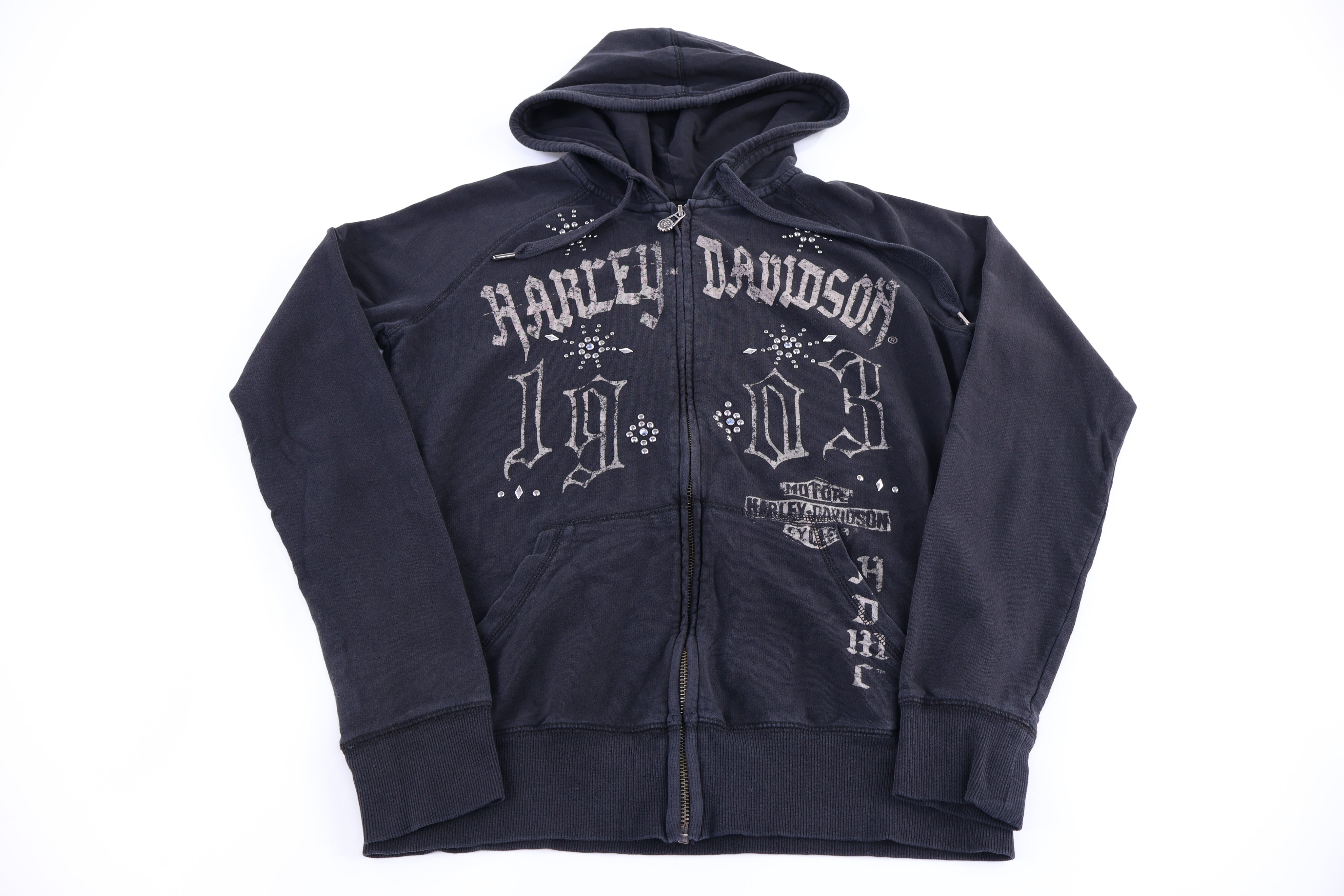 Women's Harley Davidson Motorcycles Black Full Zip Hoodie