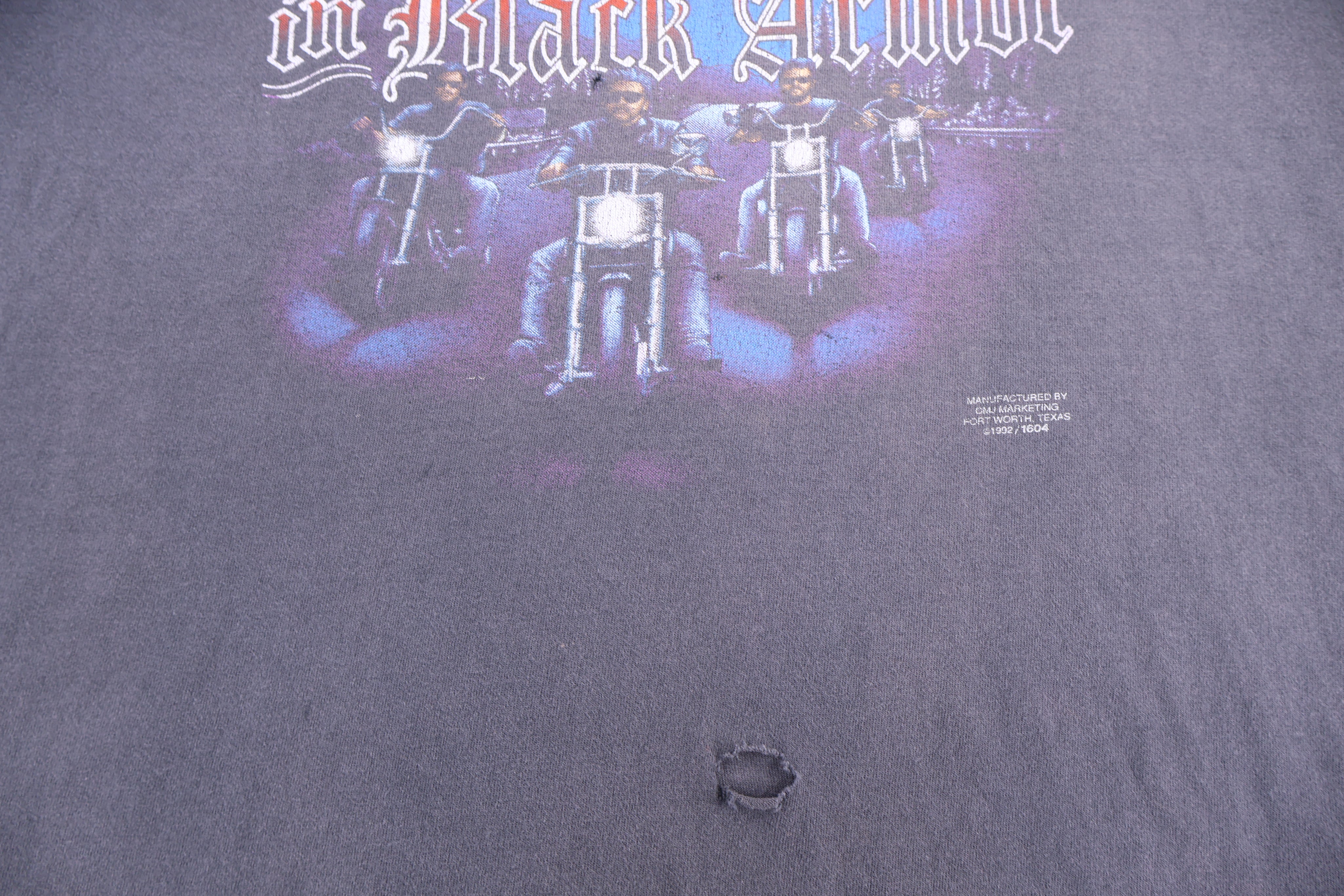 1992 Knights in Black Armor 3D Emblem T-shirt