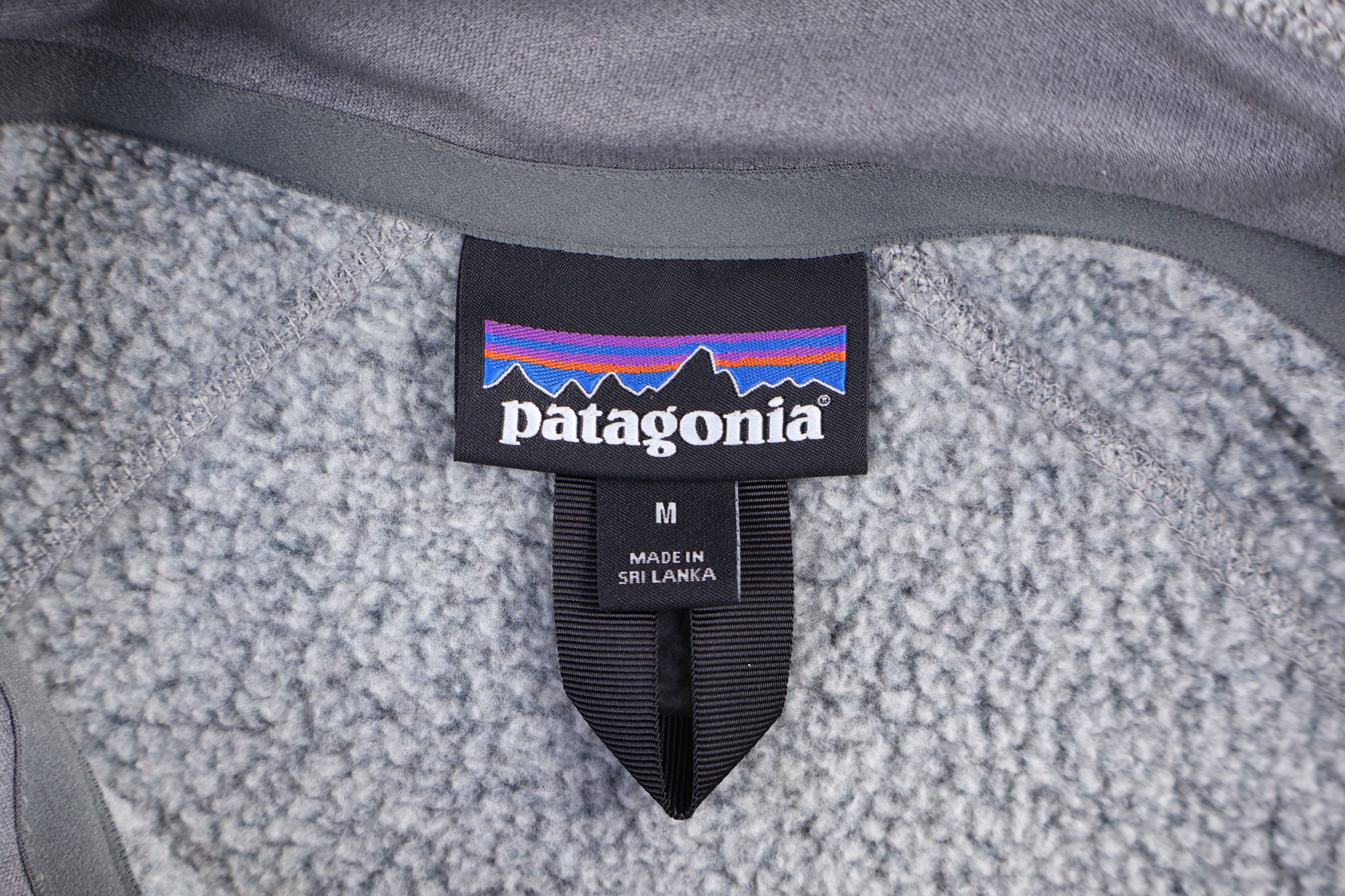 Patagonia Logo Patch Grey Full Zip Sweater