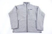 Patagonia Logo Patch Grey Full Zip Sweater