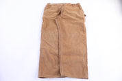 Carhartt Logo Patch Tan Flannel Lined Pants
