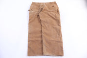 Carhartt Logo Patch Tan Flannel Lined Pants