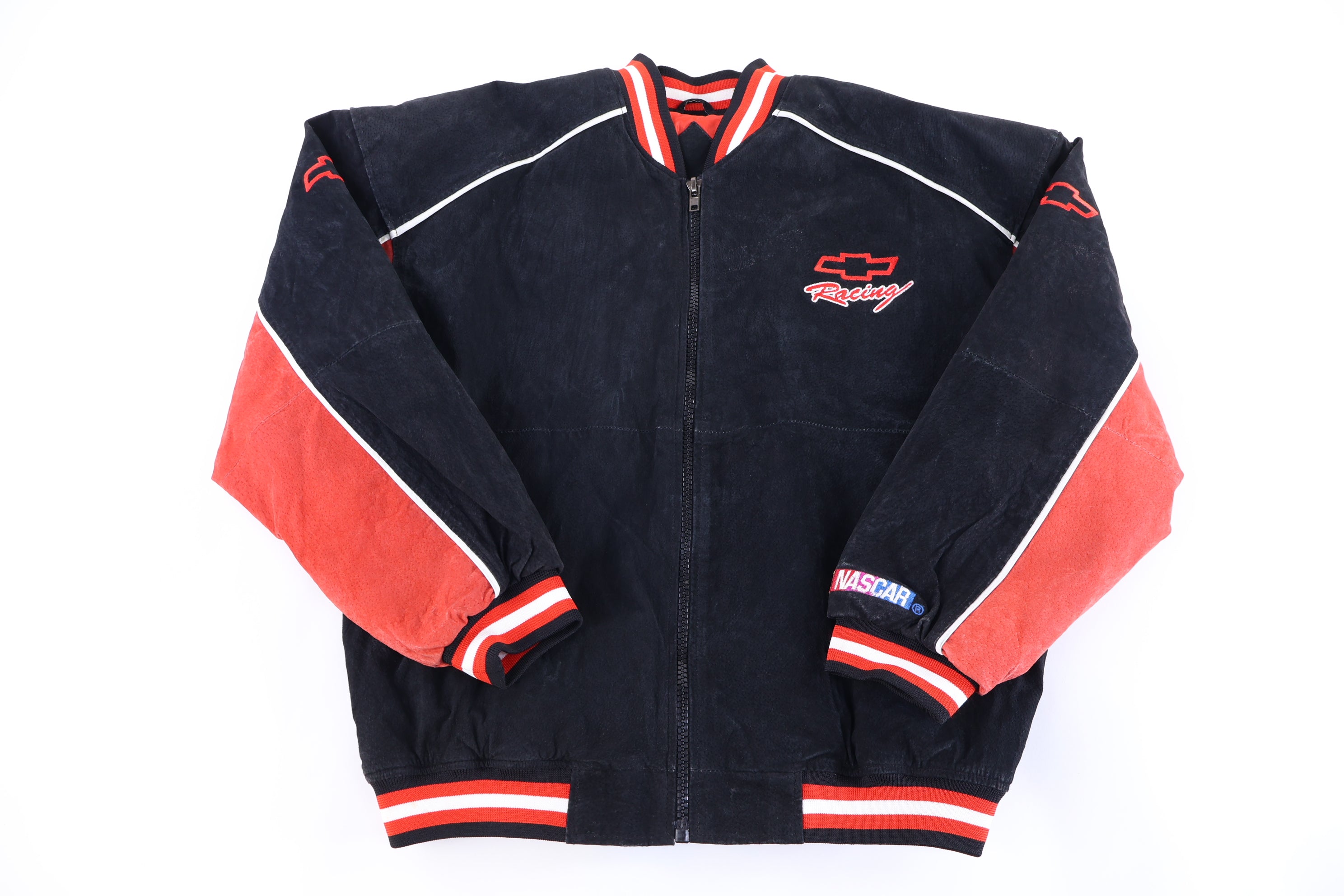 90's Chevrolet Racing Leather Suede Jacket