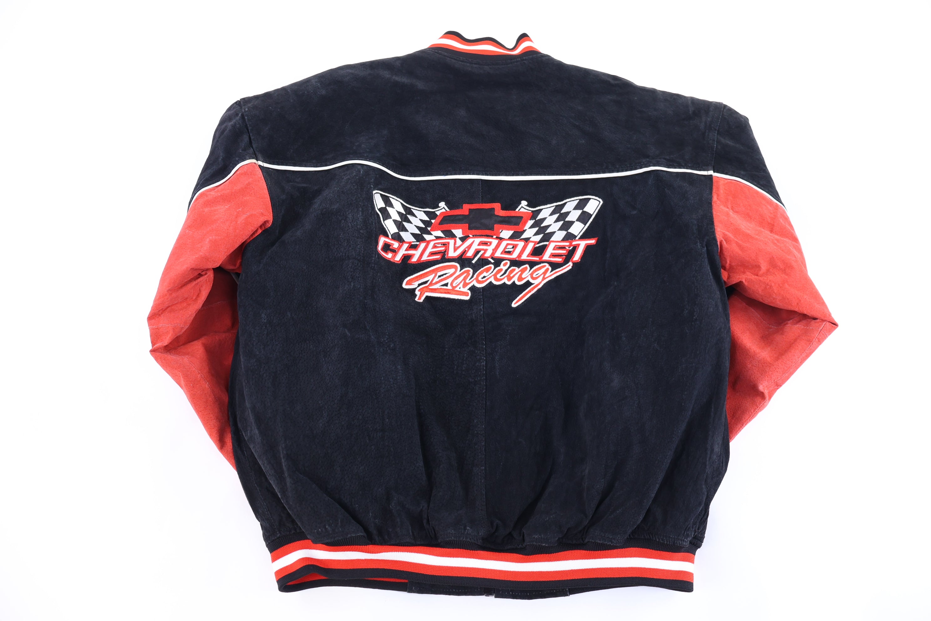 90's Chevrolet Racing Leather Suede Jacket