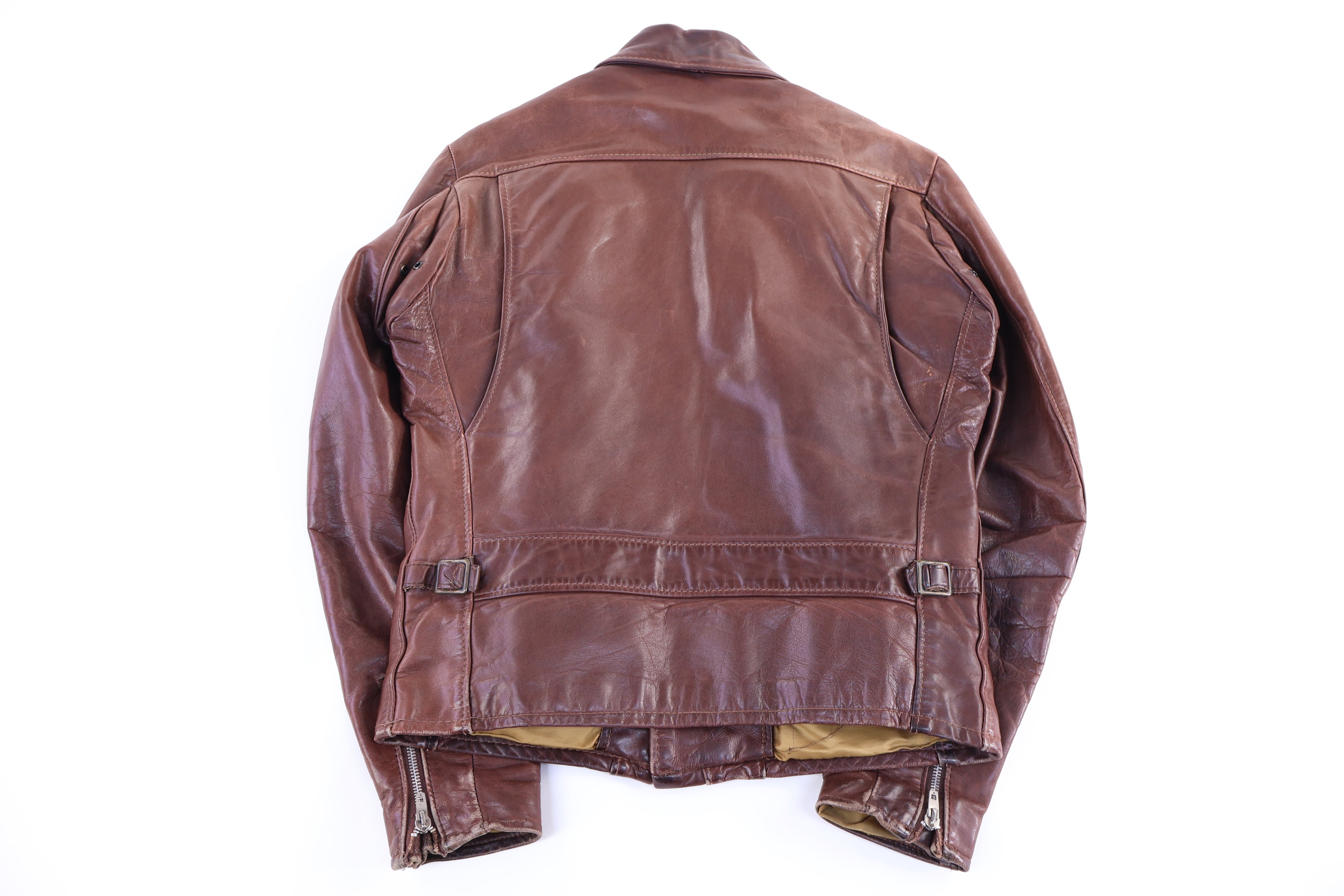 80's Schott NYC Brown Full Zip Leather Jacket