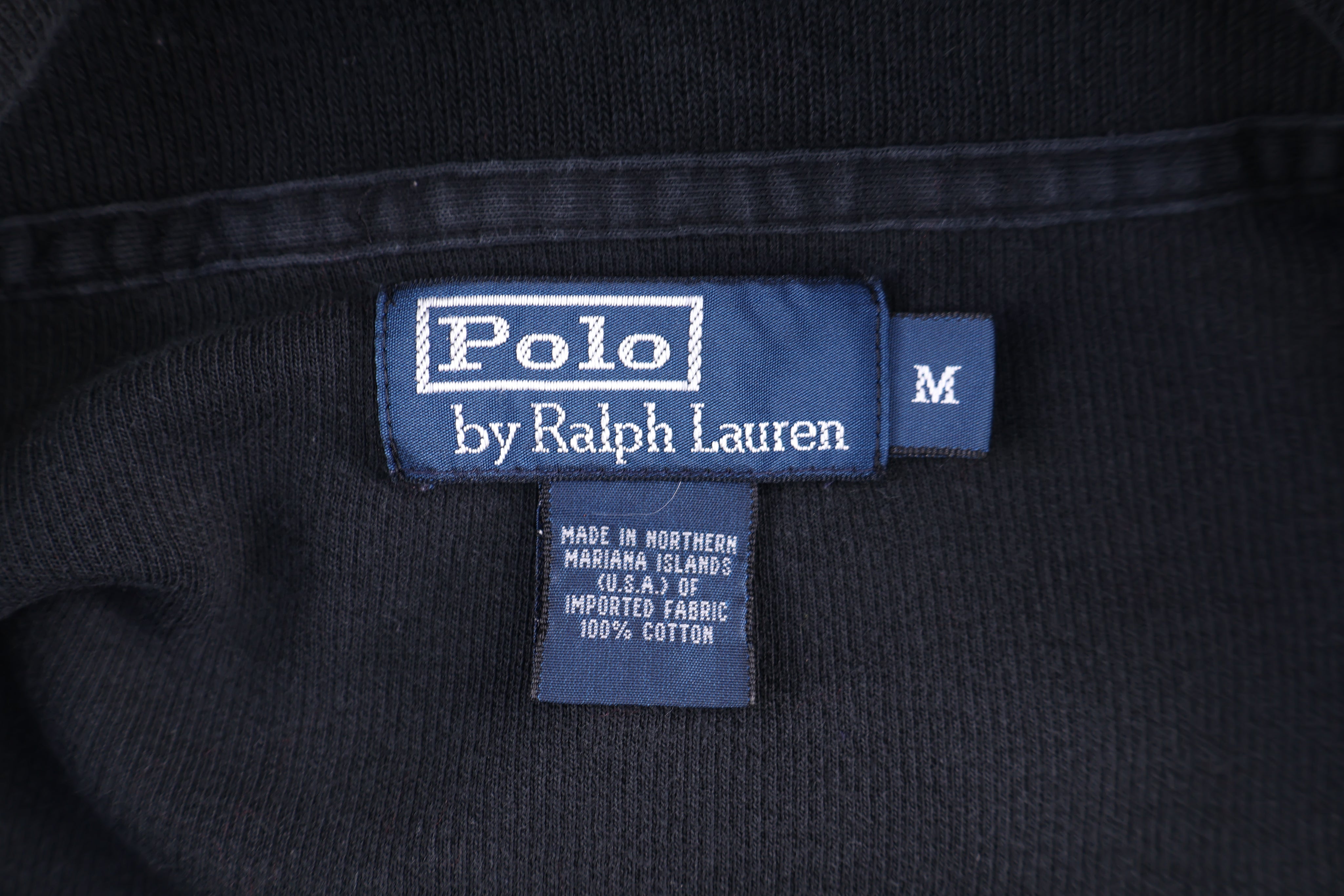 Polo by Ralph Lauren Embroidered Logo Black Full Zip Sweater