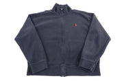 Polo by Ralph Lauren Embroidered Logo Black Full Zip Sweater