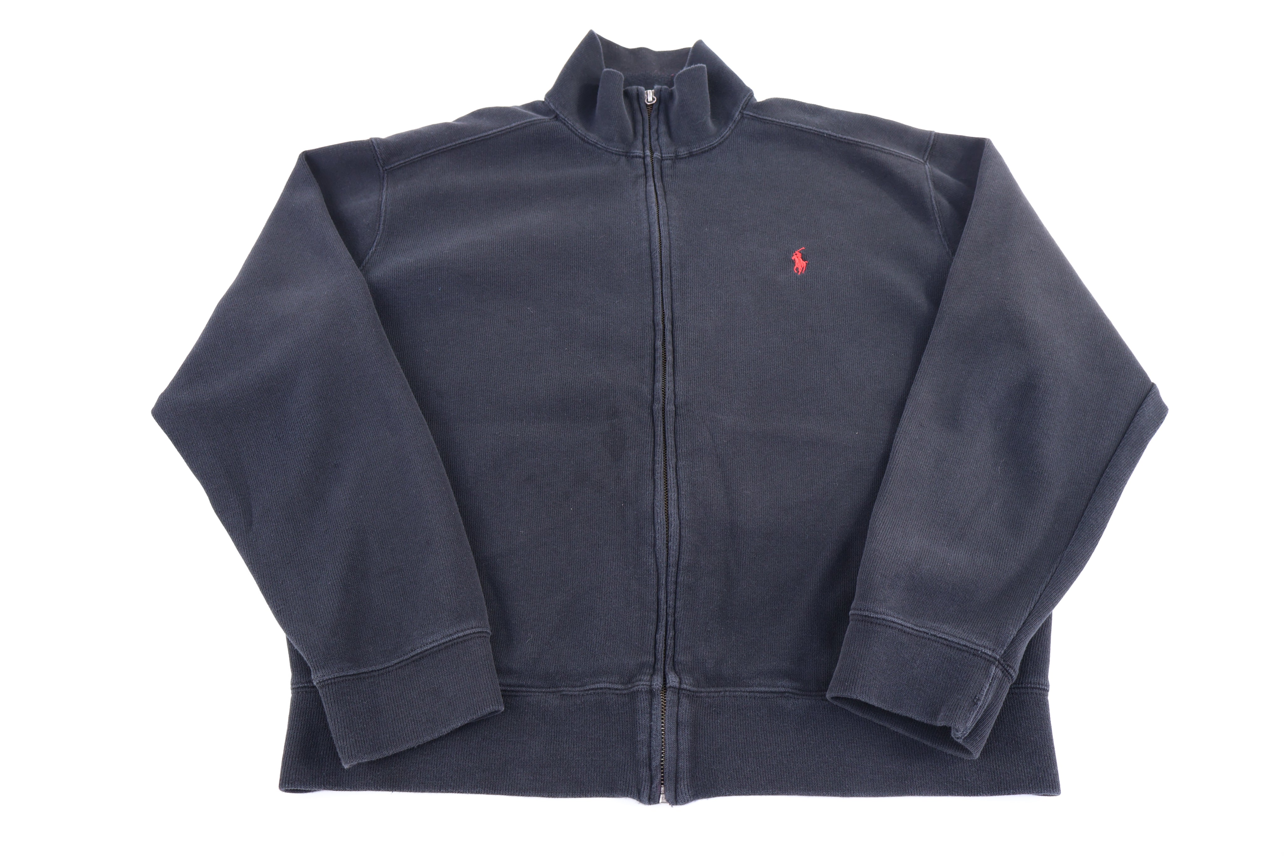 Polo by Ralph Lauren Embroidered Logo Black Full Zip Sweater