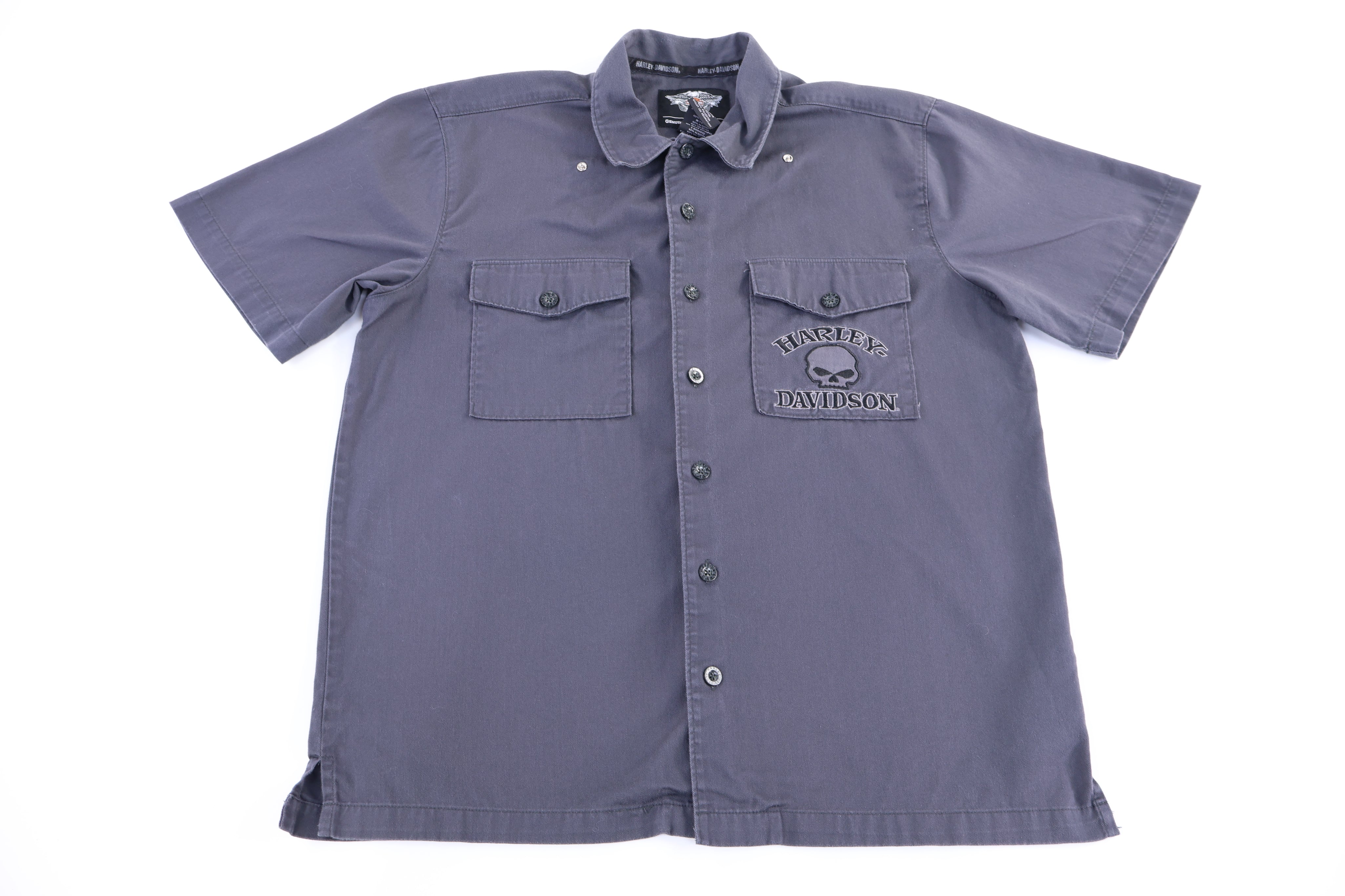 Harley Davidson Motorcycles Grey Button Down