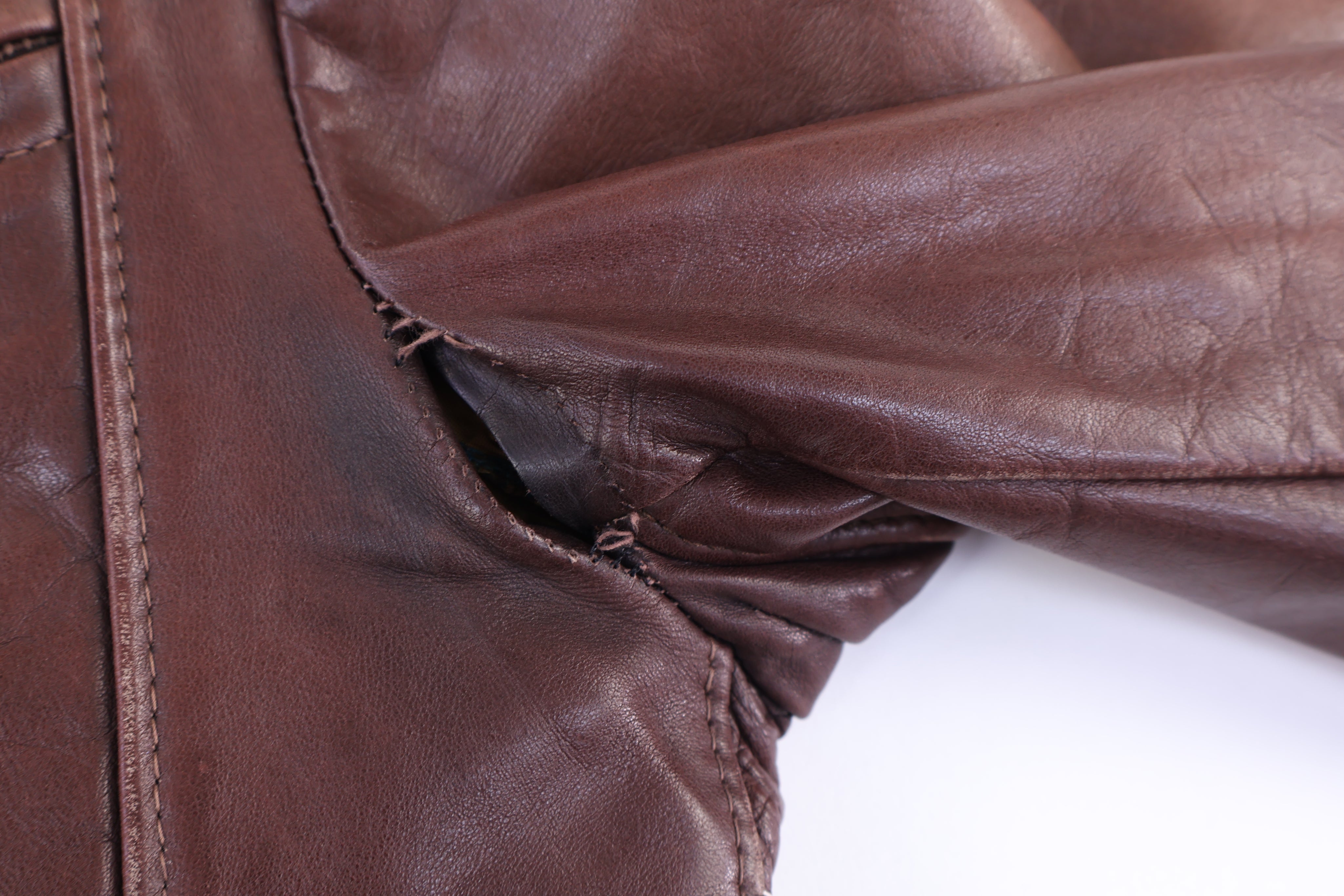 80's Schott NYC Brown Full Zip Leather Jacket