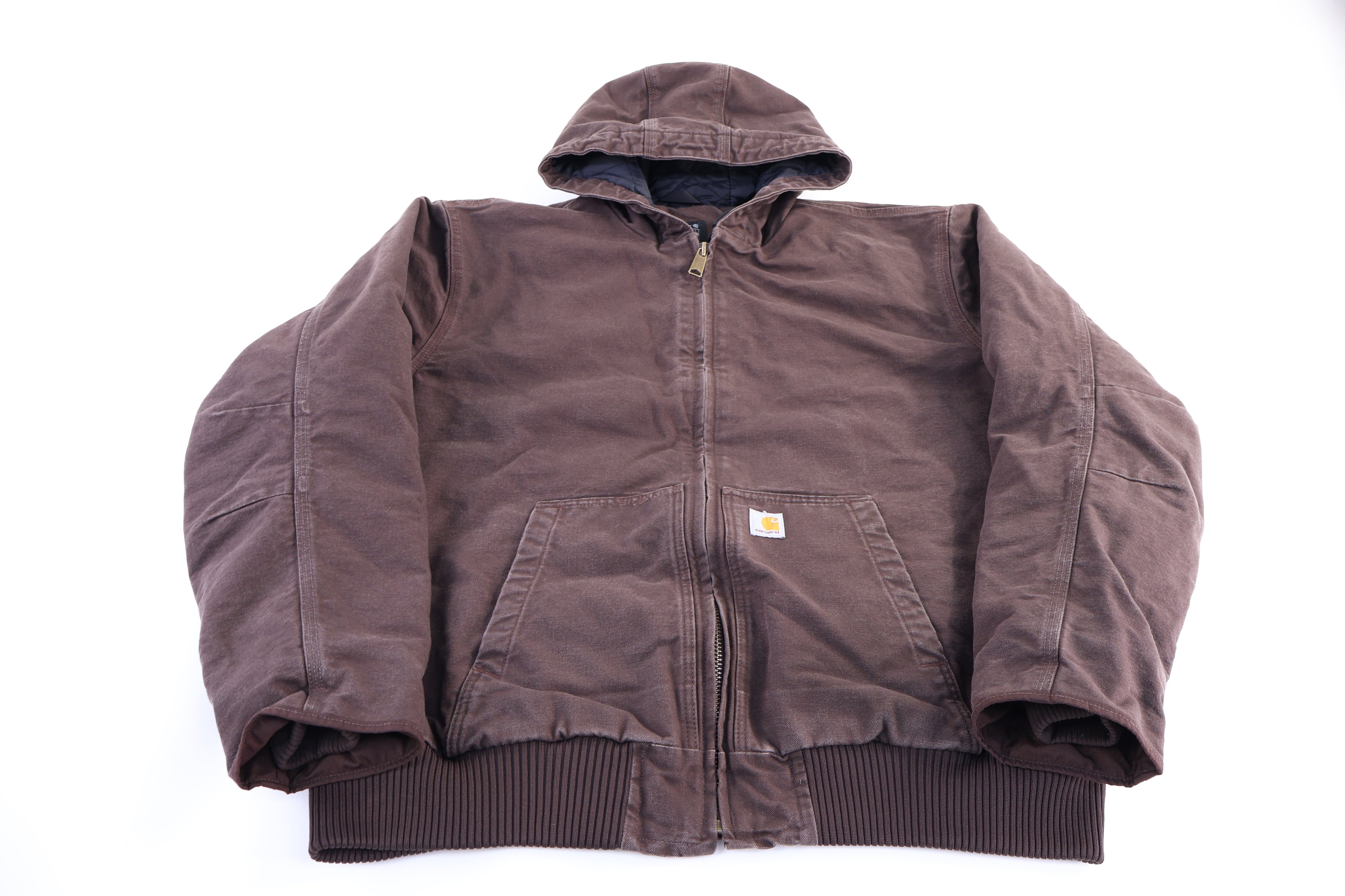 Carhartt Logo Patch Brown Full Zip Jacket
