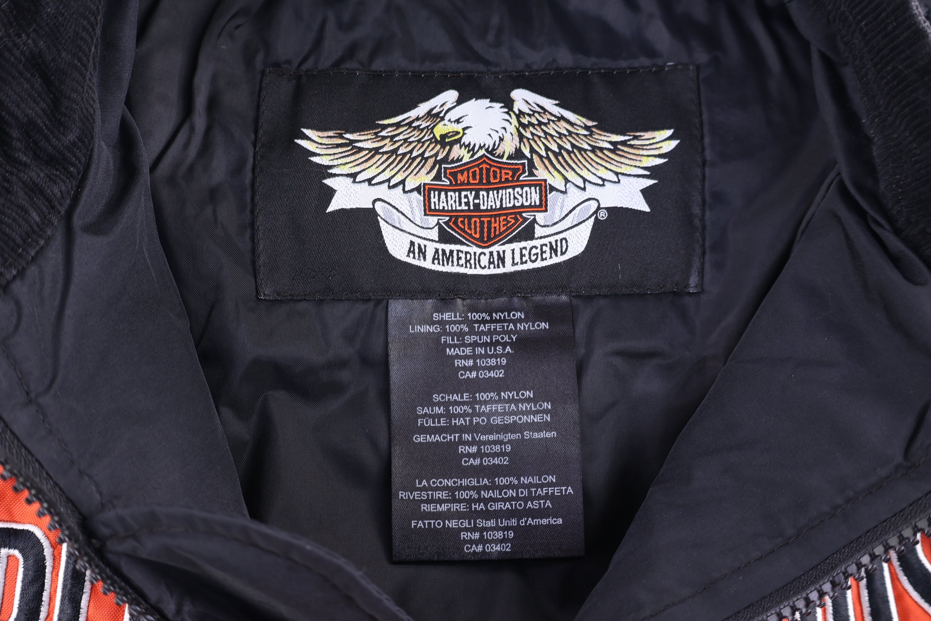Harley Davidson Motorcycles Full Zip Biker Jacket
