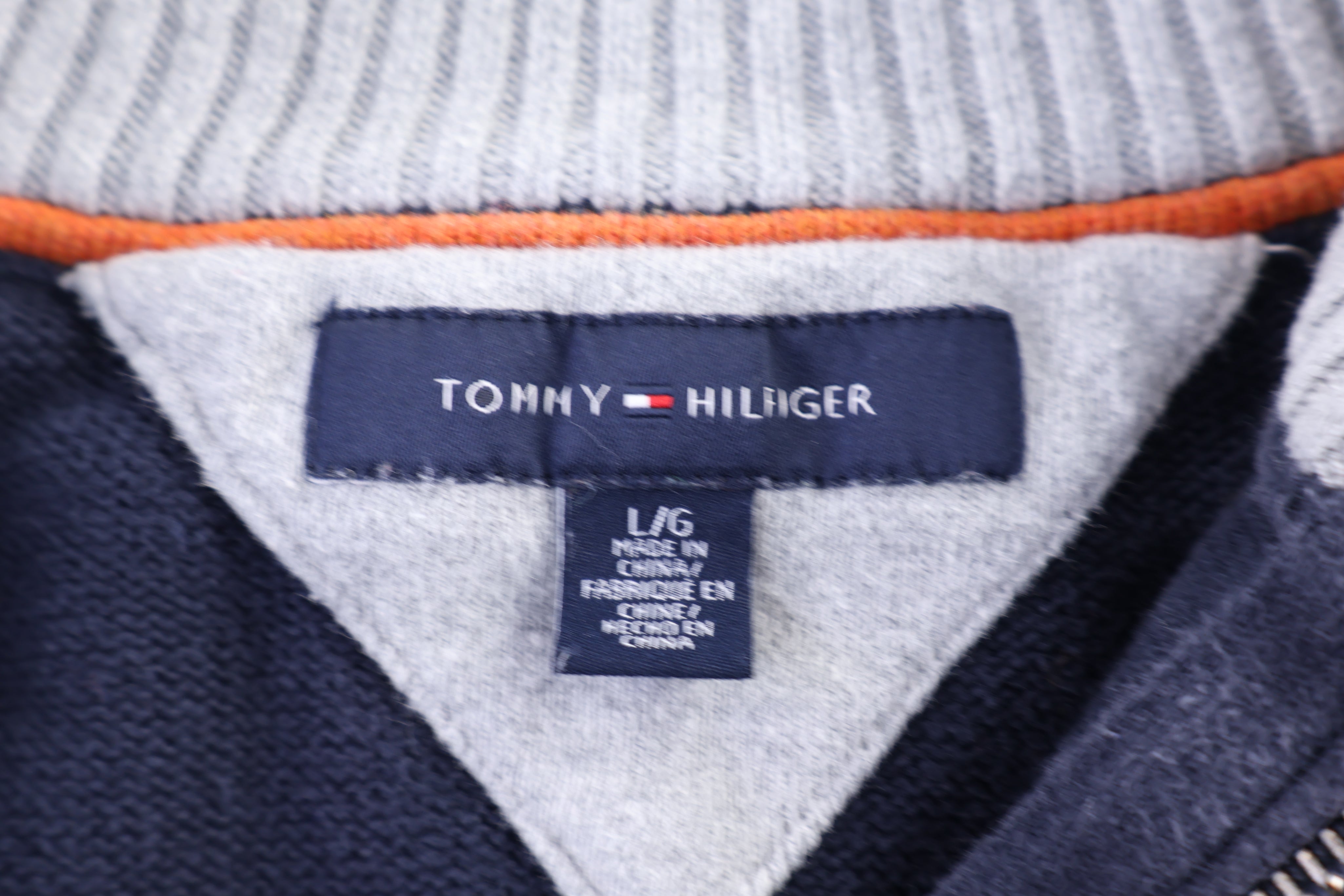 Tommy Hilfiger Embroidered Logo Multicolor Quarter Zip Sweater