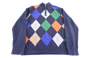 Tommy Hilfiger Embroidered Logo Multicolor Quarter Zip Sweater
