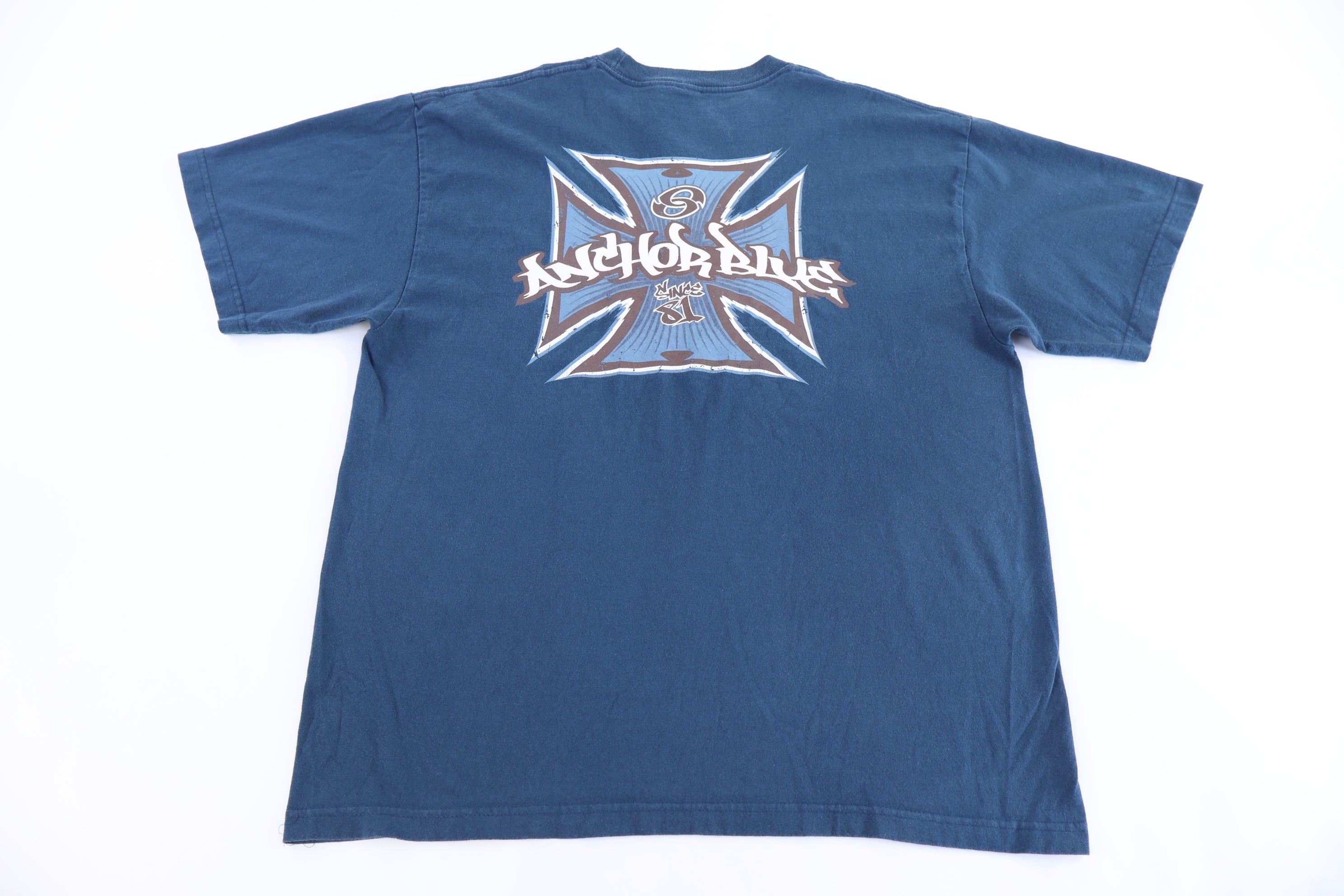 Vintage Anchor Blue Cross Graphic T-shirt
