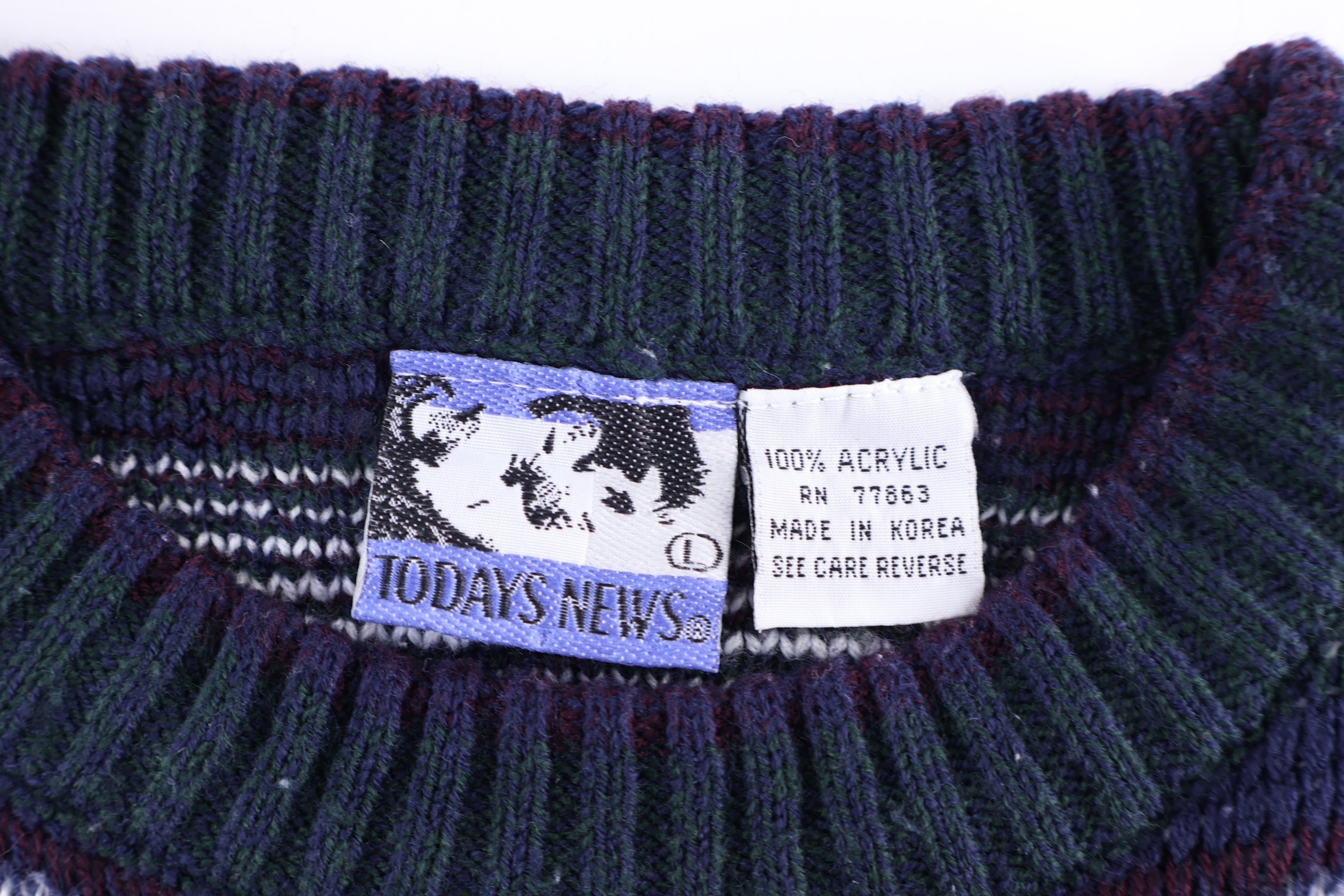 90's Todays New Multipattern Knit Sweater