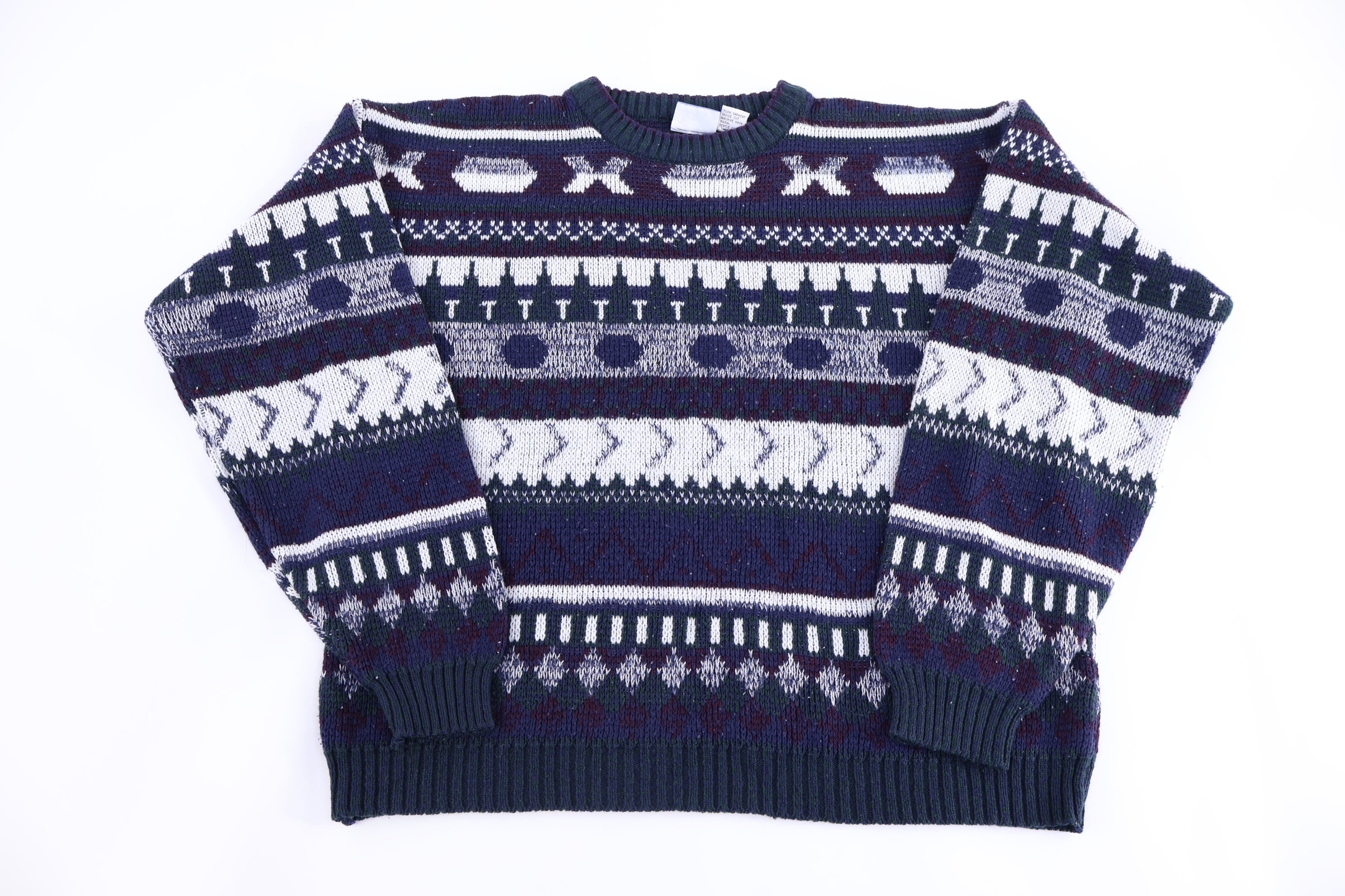 90's Todays New Multipattern Knit Sweater