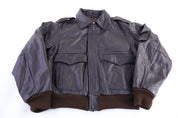 American Express Brown Full Zip Leather Jacket