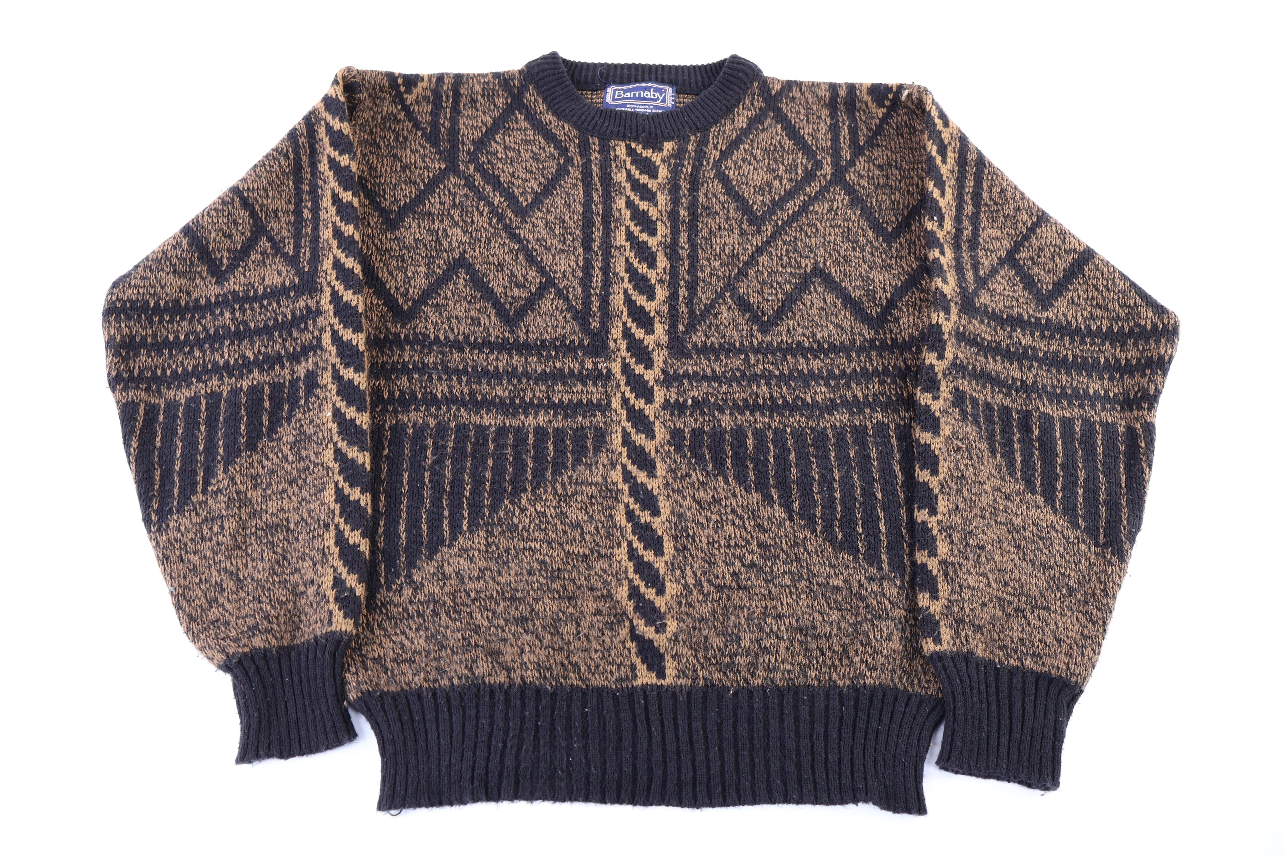 Vintage Barnaby Multipattern Knit Sweater